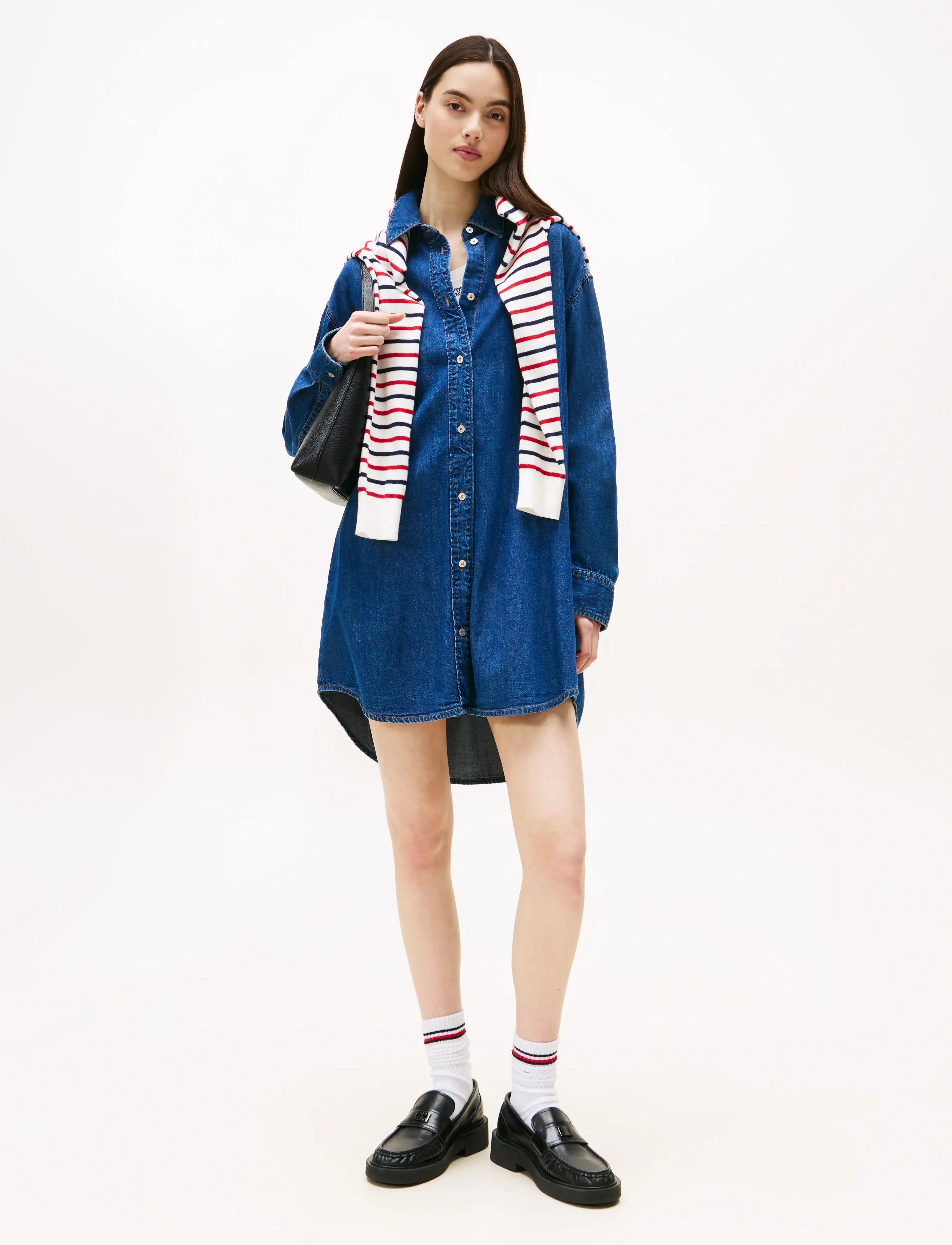 Tommy Jeans RELAXED SHIRT DRESS - Kläder - DENIM MEDIUM / blue