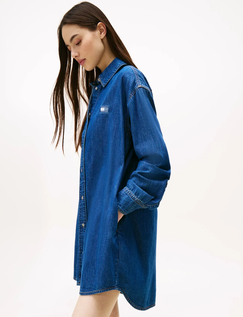 Tommy Jeans - RELAXED SHIRT DRESS - långärmade skjortor - denim medium - 3