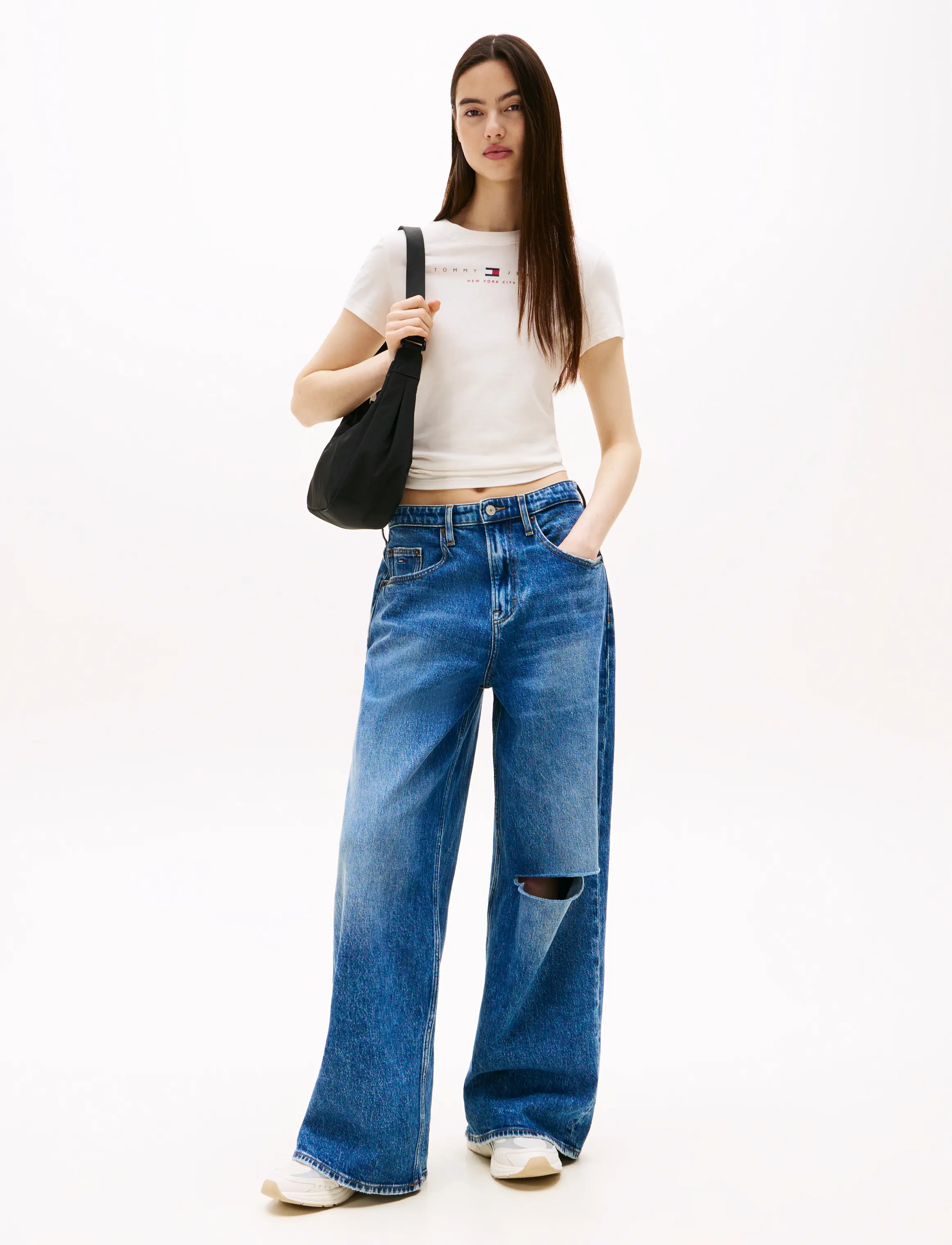 Tommy Jeans - TJW SLIM TJ US LINEAR SS TEE - ancient white - 3
