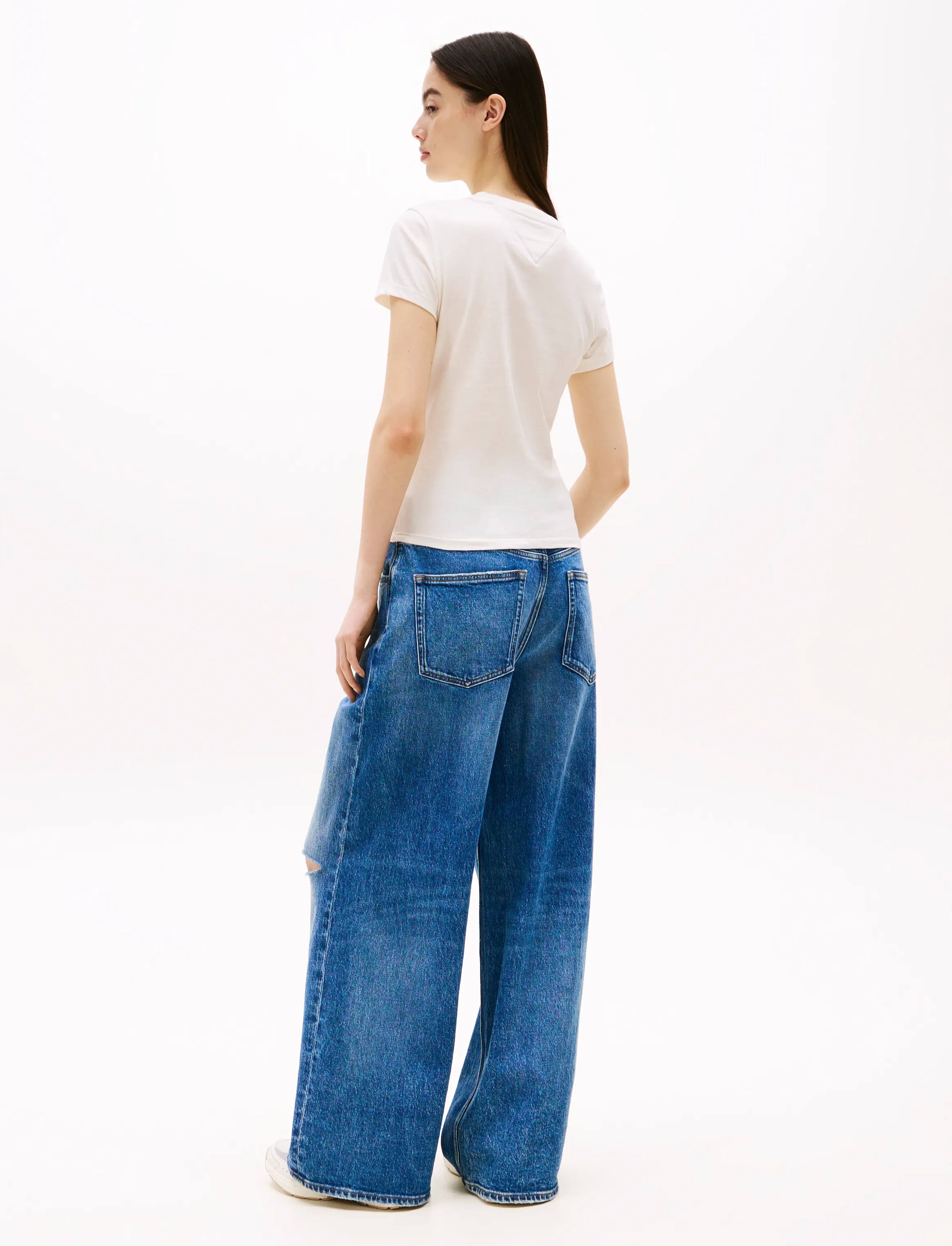 Tommy Jeans - TJW SLIM TJ US LINEAR SS TEE - ancient white - 4