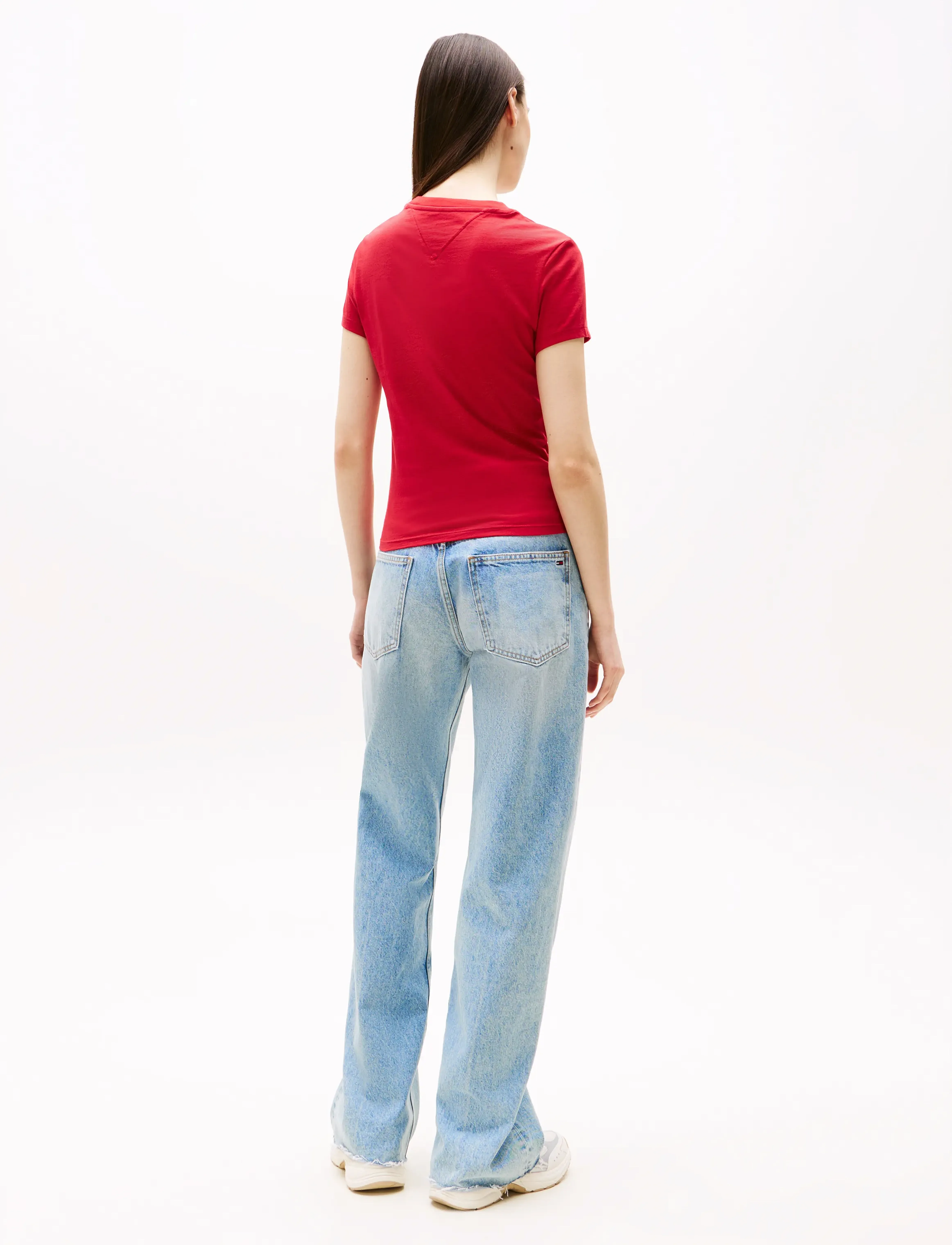 Tommy Jeans - TJW SLIM TJ US LINEAR SS TEE - sapphire red - 4