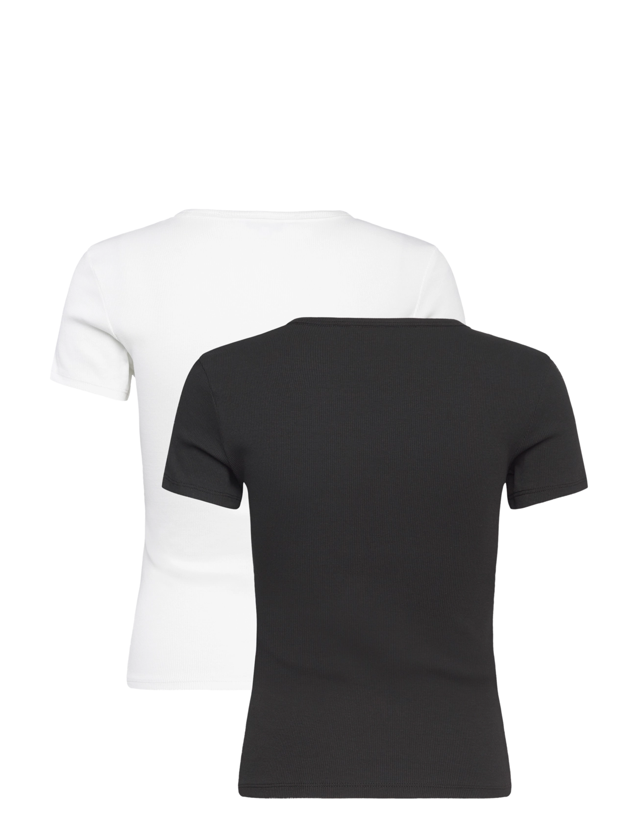 Tommy Jeans - TJW 2PACK SLIM ESSENTIAL RIB SS - t-shirts - ecru   black - 2