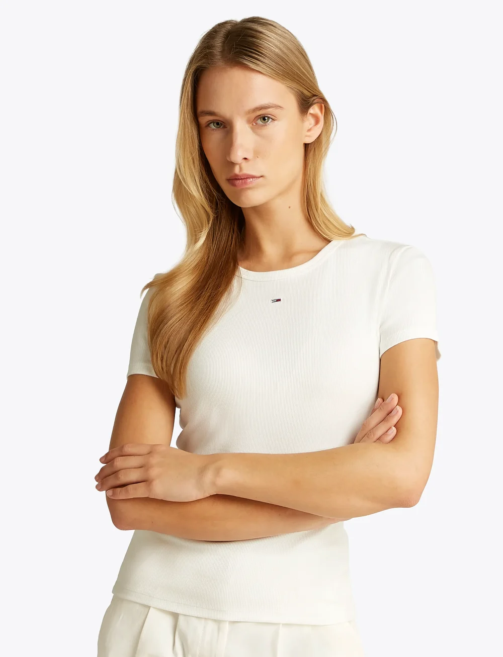 Tommy Jeans - TJW 2PACK SLIM ESSENTIAL RIB SS - t-skjorter - ecru black - 0