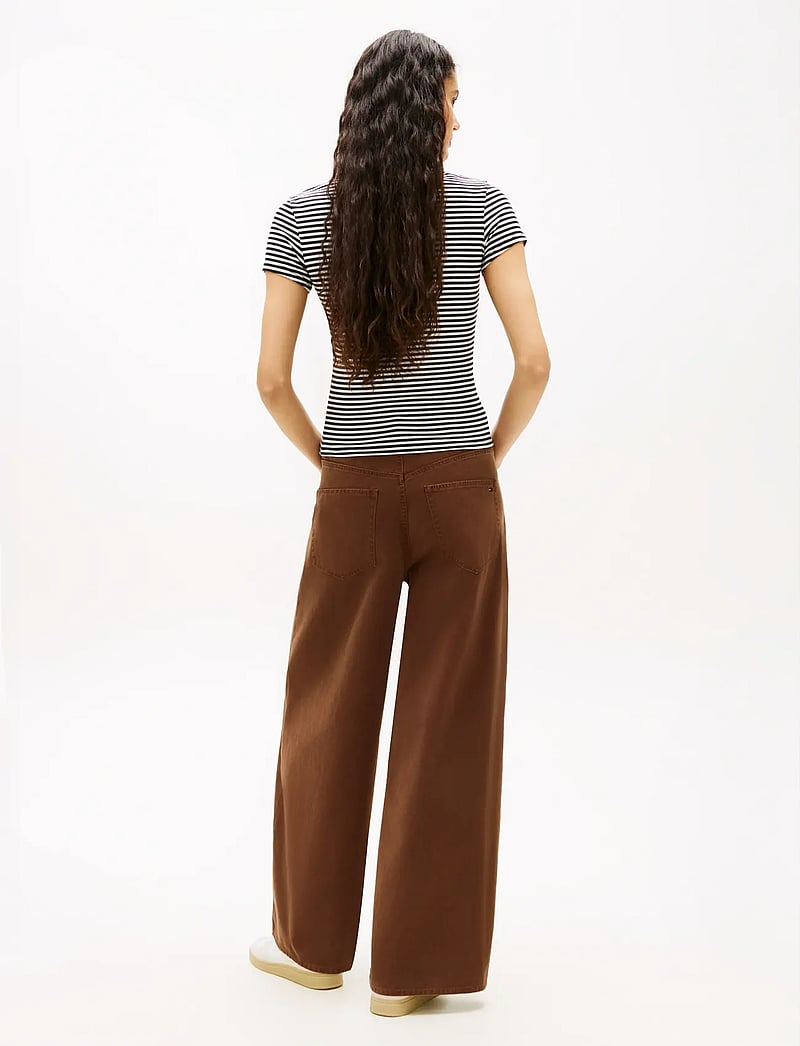 Tommy Jeans - TJW 2PACK SLIM ESSENTIAL RIB SS - t-shirts - ecru black white stripe - 0