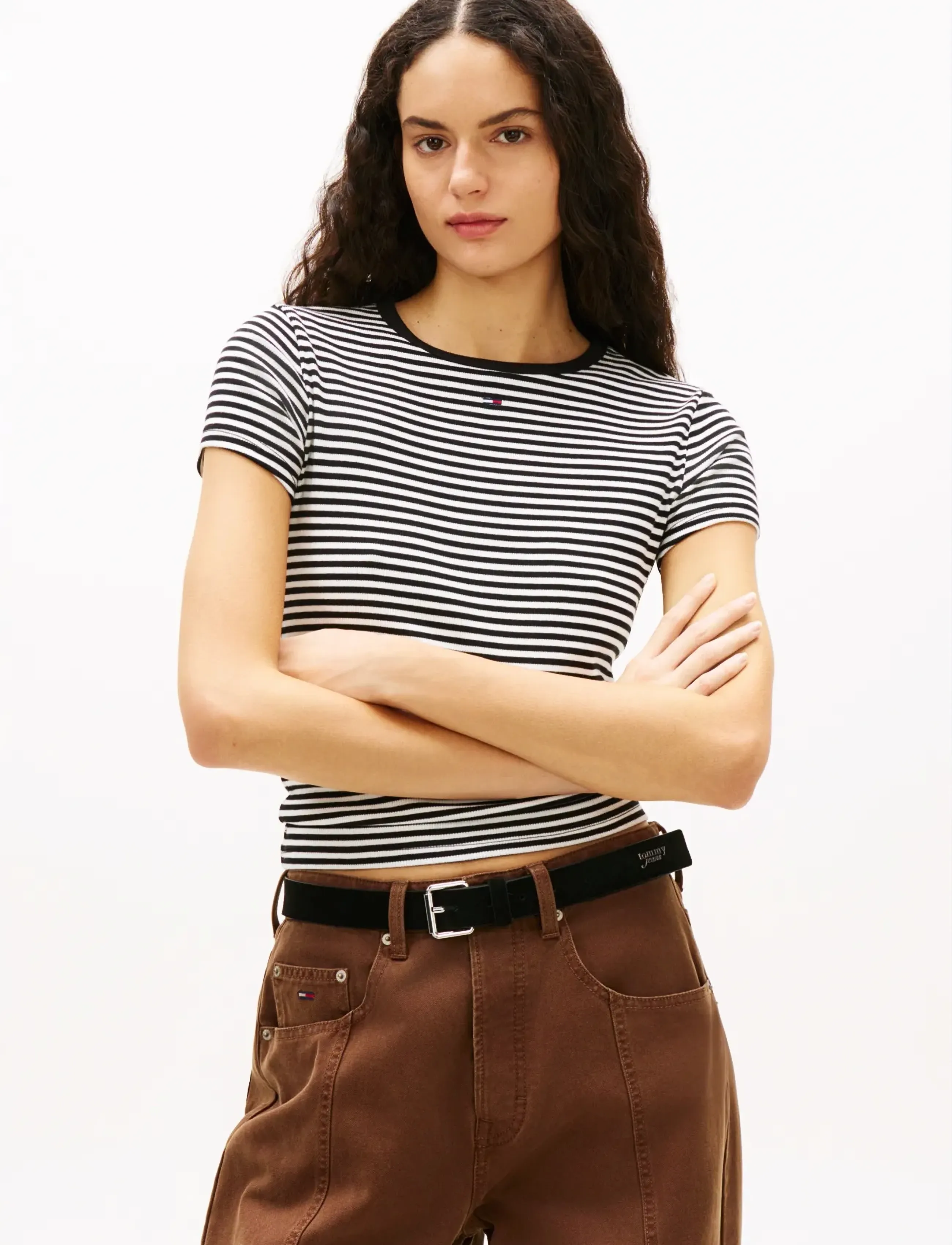 Tommy Jeans - TJW 2PACK SLIM ESSENTIAL RIB SS - t-shirts - ecru  black white stripe - 3