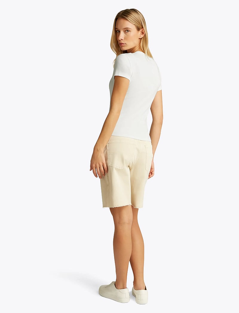 Tommy Jeans - TJW 2PACK SLIM ESSENTIAL RIB SS - t-shirts - ecru dark night navy - 2