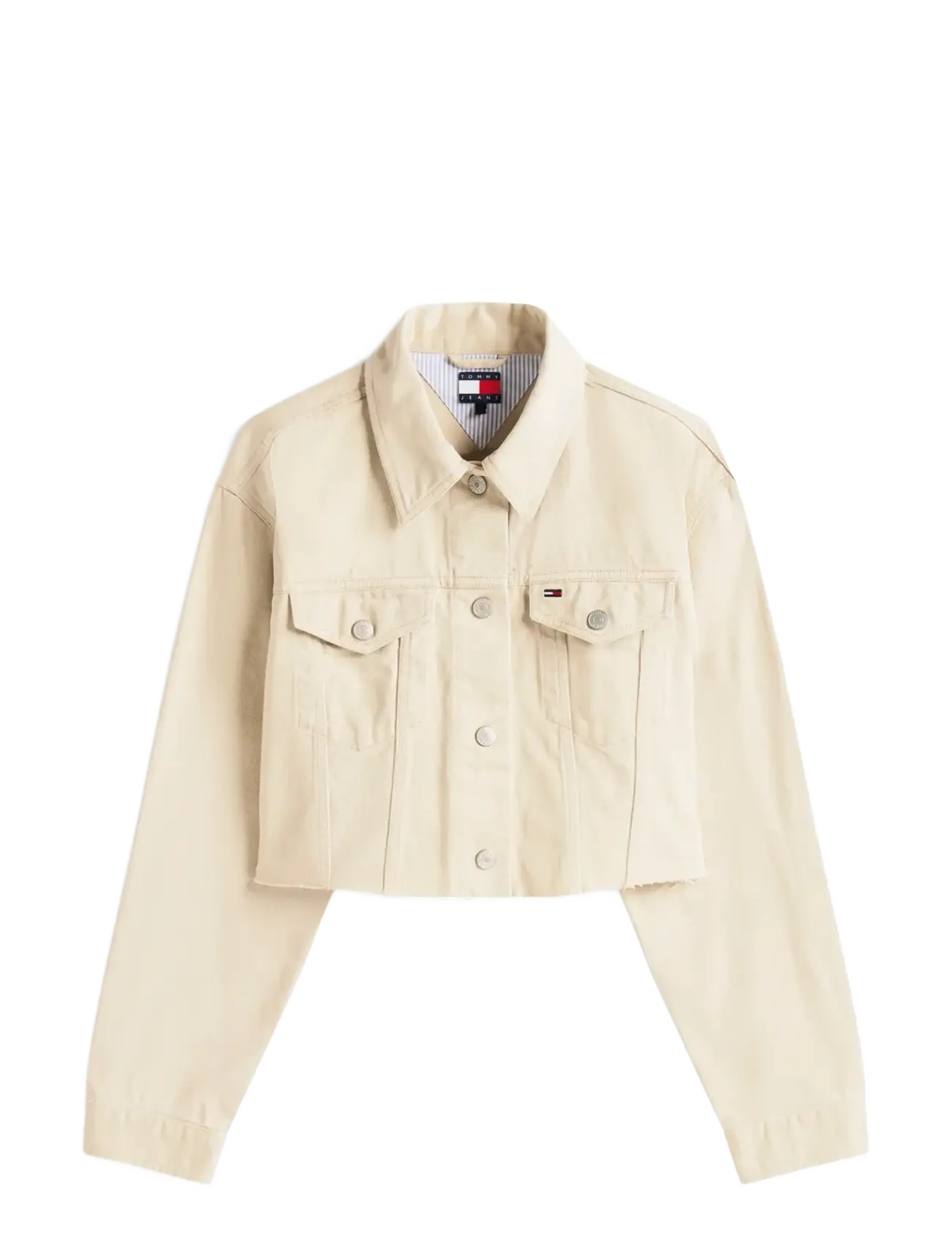 Tommy Jeans TJW FLAG TRUCKER JACKET EXT - Denimjakker - SILT / beige