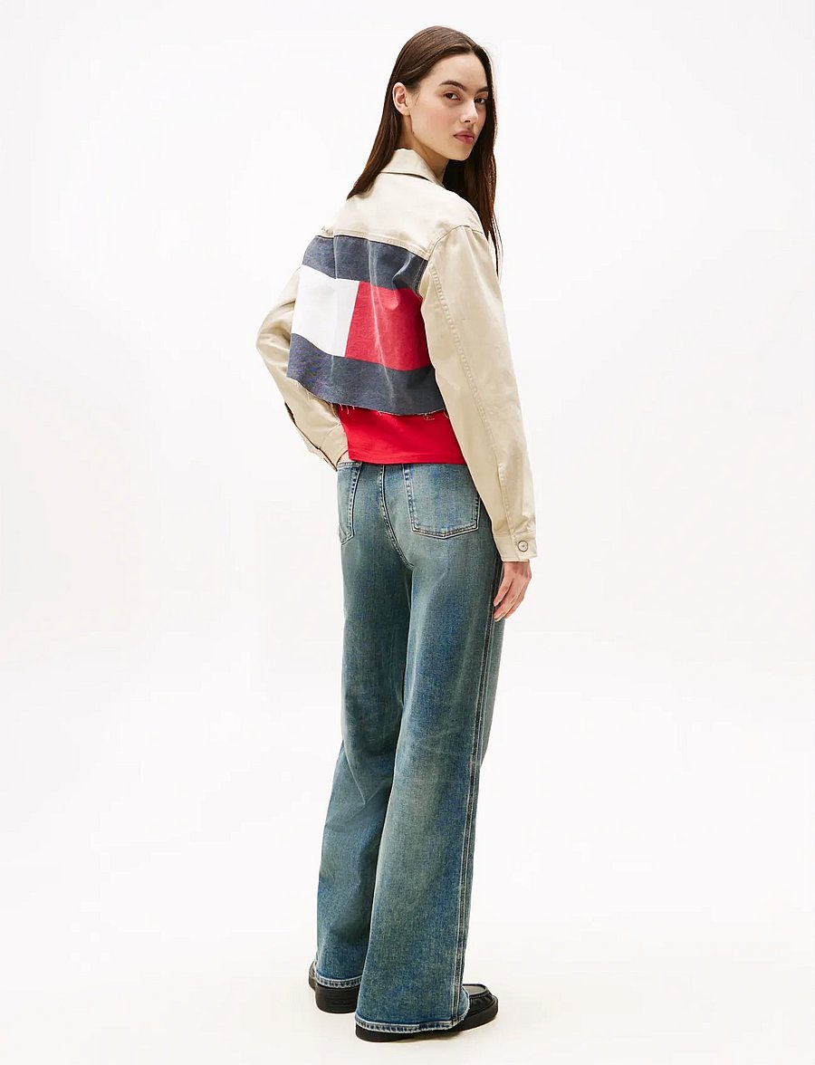 Tommy Jeans - TJW FLAG TRUCKER JACKET EXT - vårjakker - silt - 3