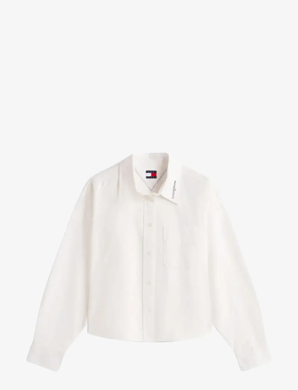 Tommy Jeans - TJW OVS CROP OXFORD SHIRT - langærmede skjorter - ecru - 1