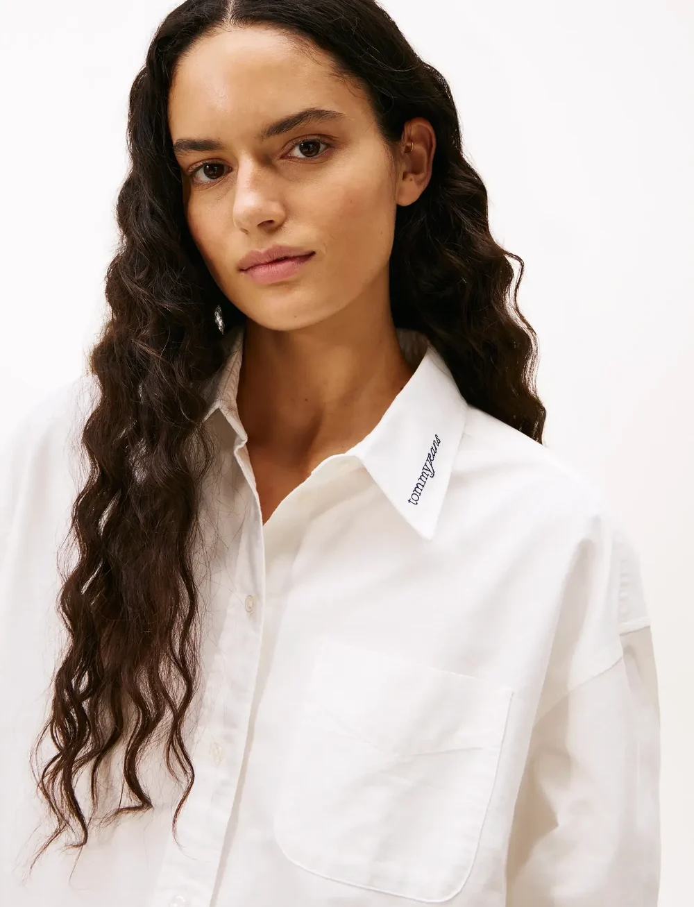 Tommy Jeans - TJW OVS CROP OXFORD SHIRT - langærmede skjorter - ecru - 4