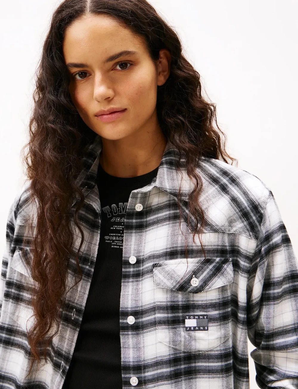 Tommy Jeans - TJW RLX FLANNEL SHIRT - långärmade skjortor - ecru / check - 4