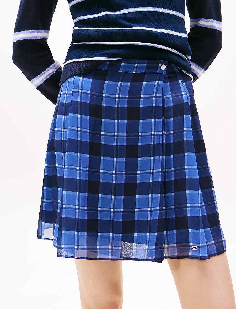 Tommy Jeans - TJW CHIFFON PLEATED MINI SKIRT - plisserede nederdele - blue check - 3