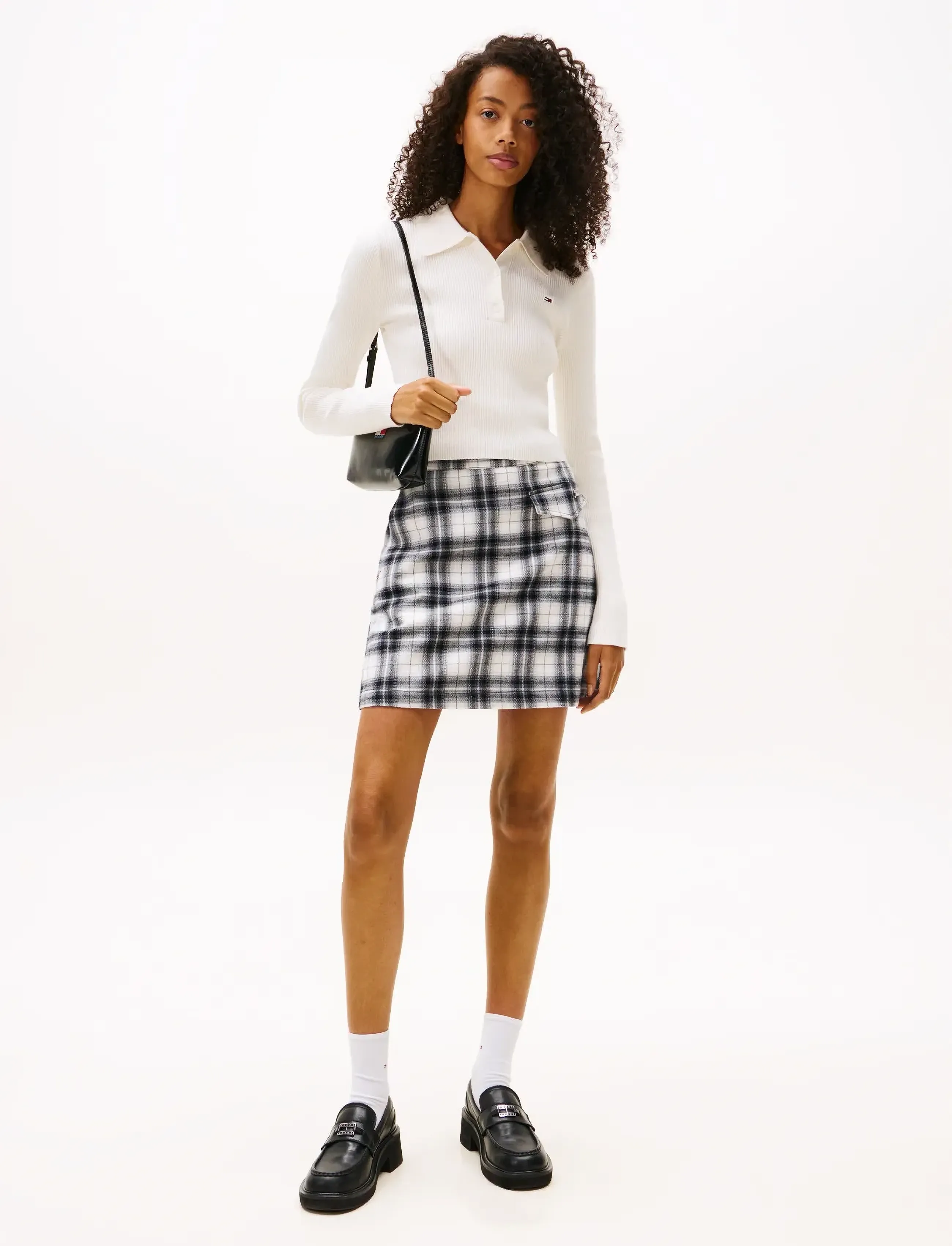Tommy Jeans TJW HW MINI A-LINE SKIRT - Röcke - ECRU / multi