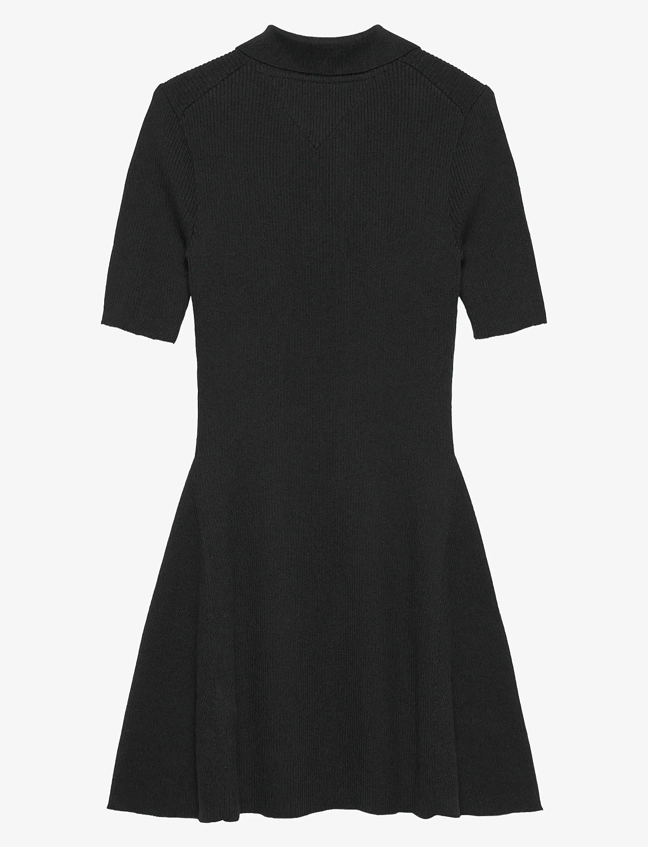 Tommy Jeans - TJW F&F SWEATER POLO MINI DRESS - t-shirt dresses - black - 2