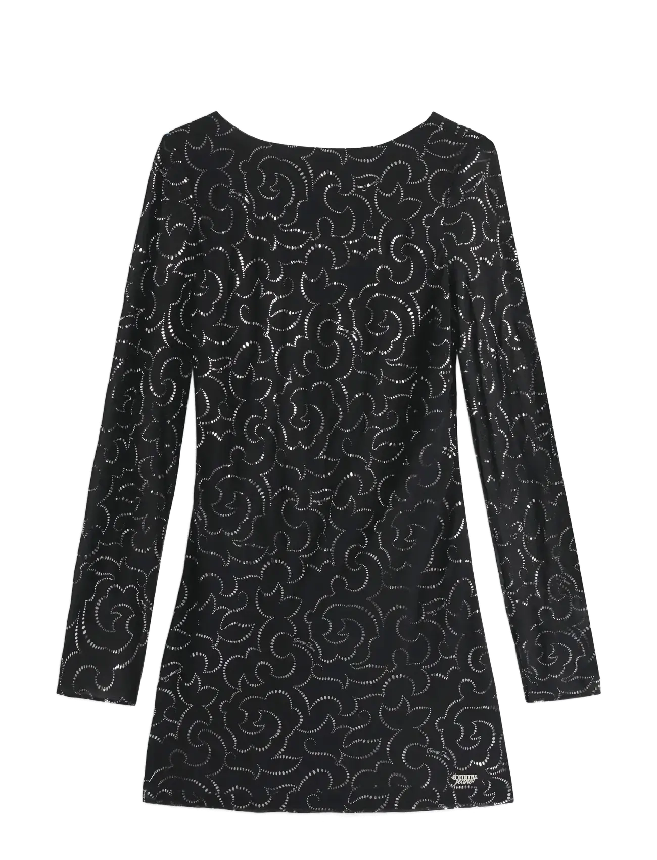 Tommy Jeans TJW METALLIC AOP MINI LS DRESS - Tommy Hilfiger - METALLIC FLORAL AOP / black
