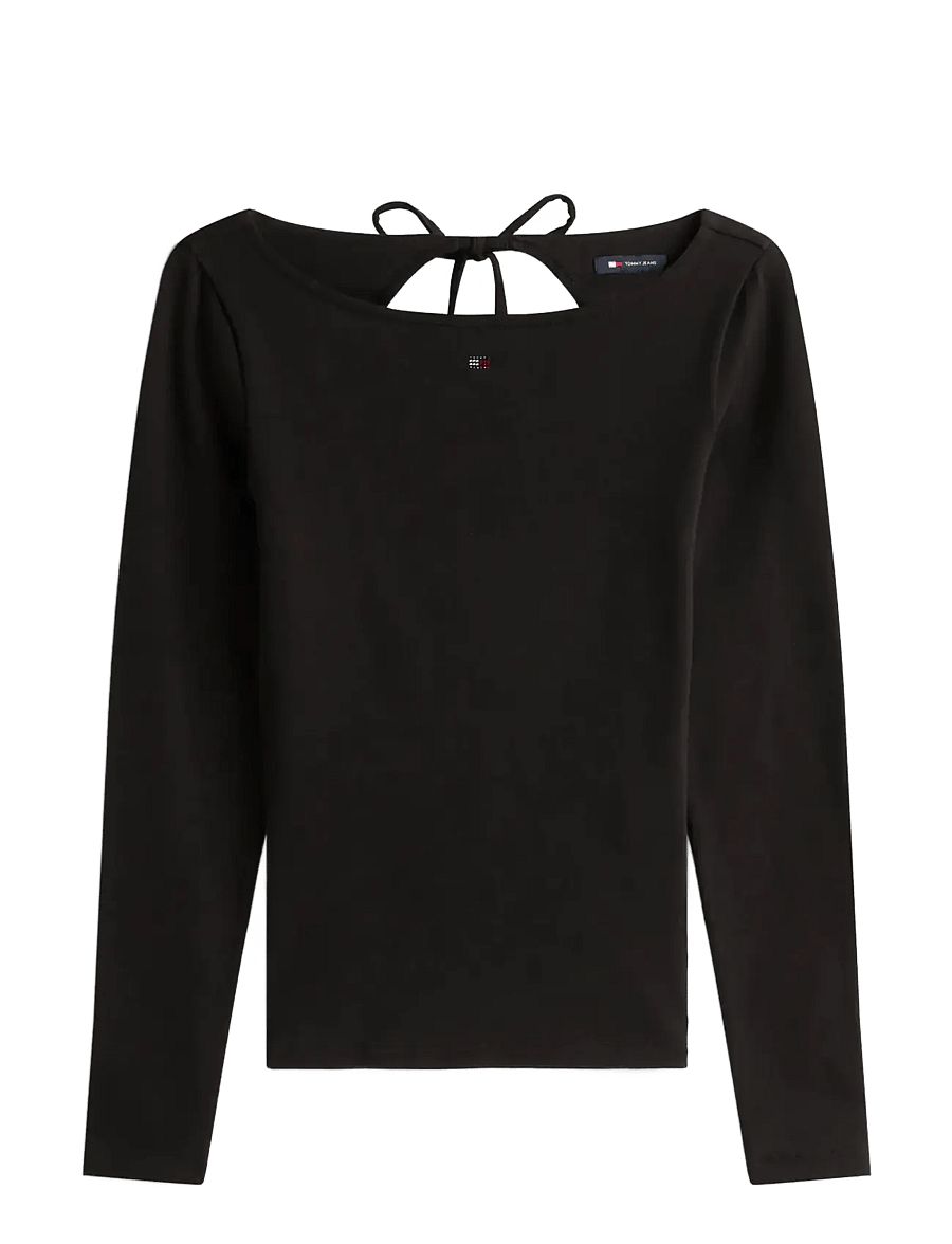 Tommy Jeans - TJW SLIM S FLAG BLING LS TOP - palaidinukės ilgomis rankovėmis - black - 1