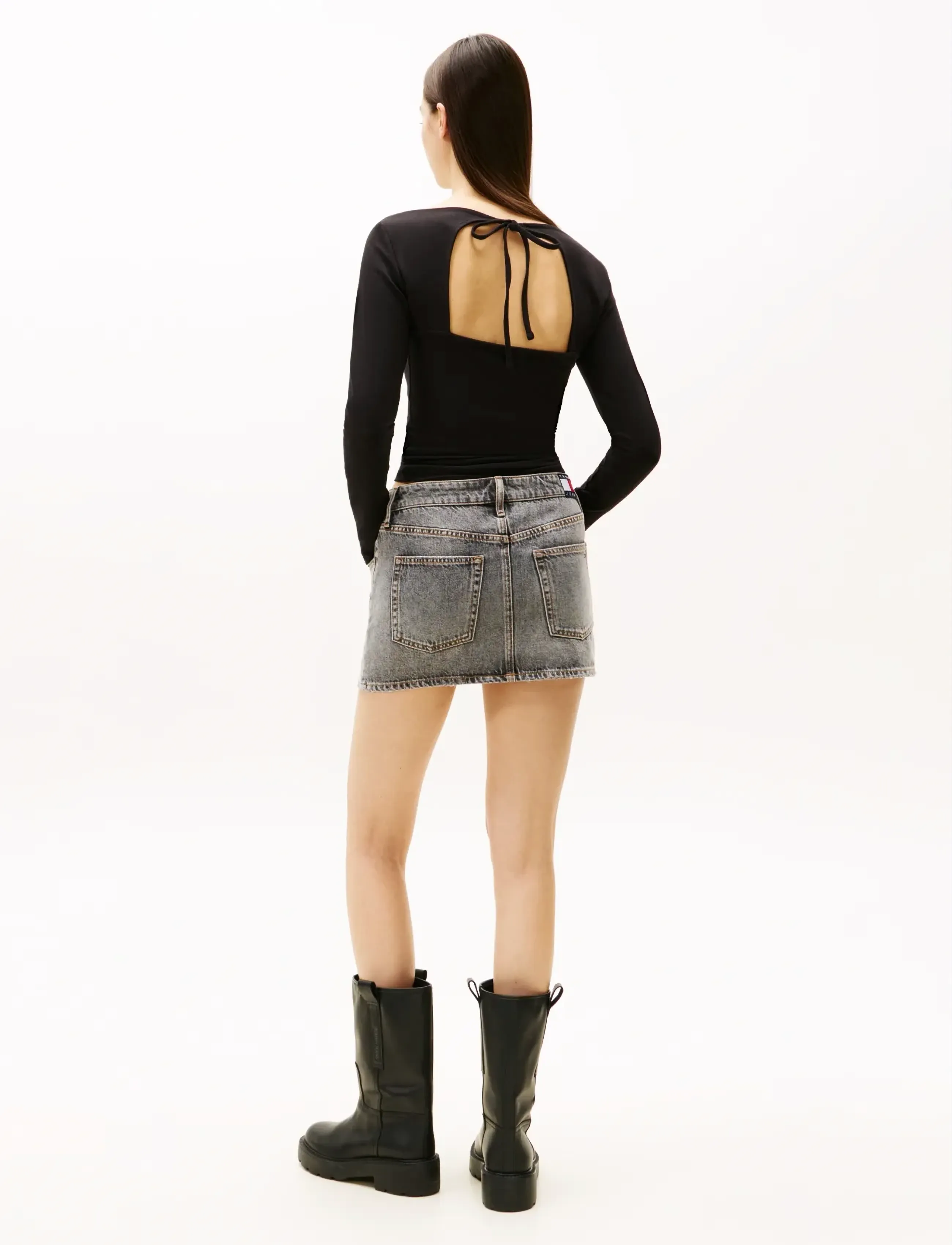 Tommy Jeans - TJW SLIM S FLAG BLING LS TOP - langærmede toppe - black - 3