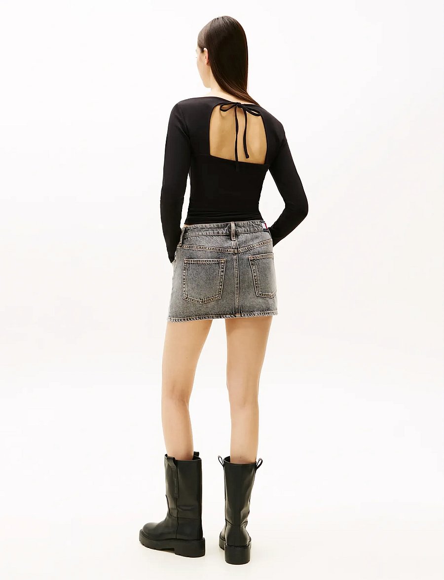 Tommy Jeans - TJW SLIM S FLAG BLING LS TOP - palaidinukės ilgomis rankovėmis - black - 3