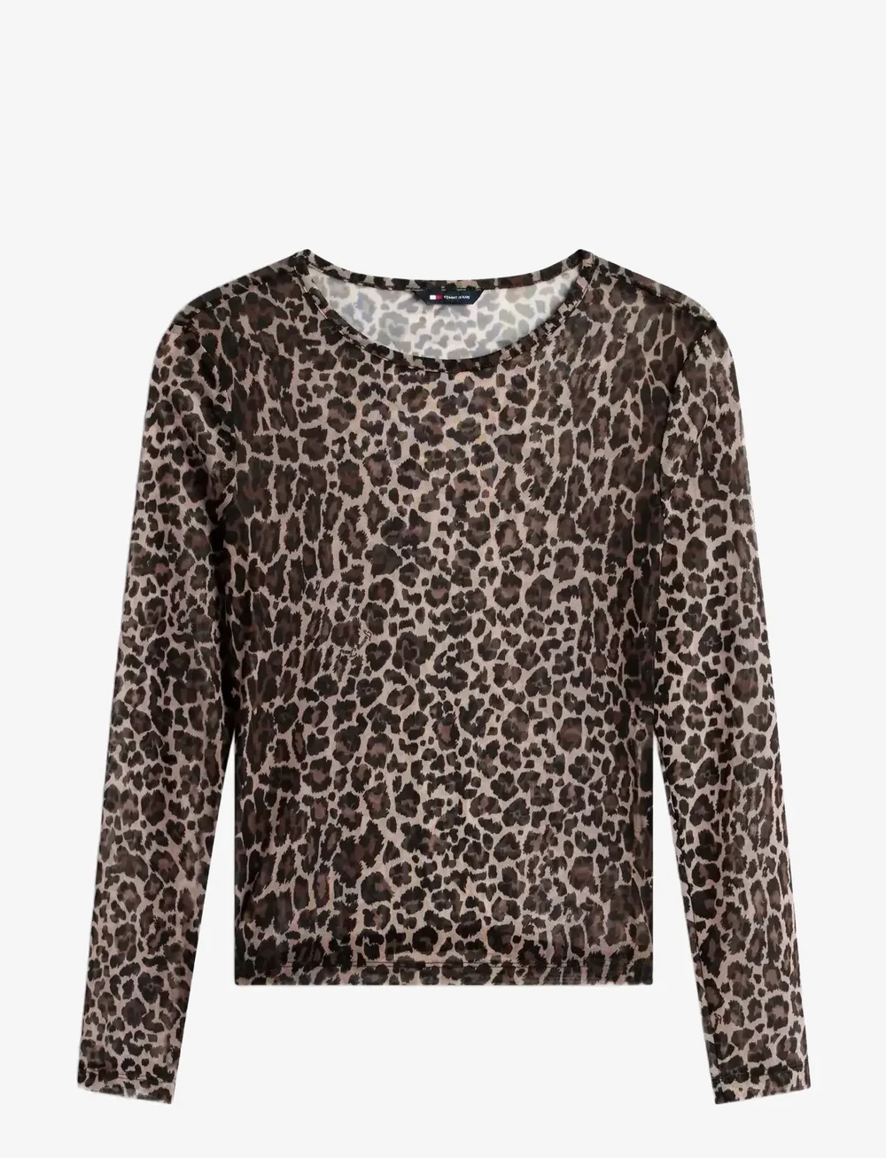 Tommy Jeans - TJW SLIM AOP MESH LS TOP EXT - langærmede toppe - leopard aop - 1