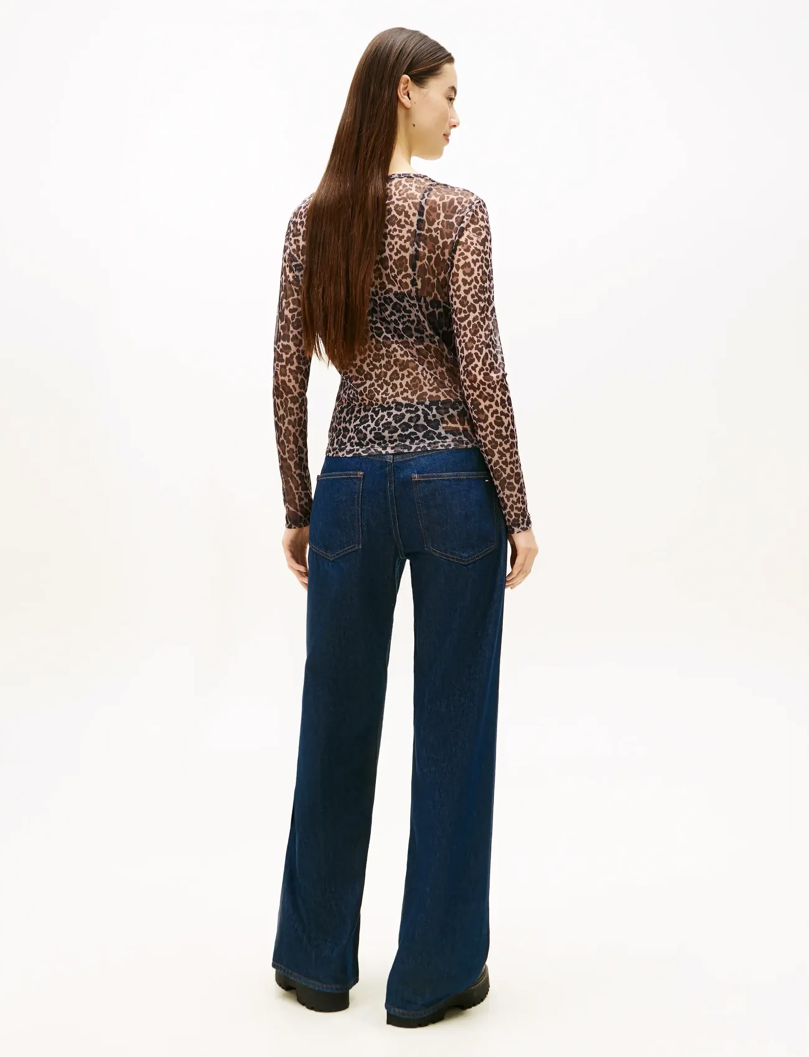 Tommy Jeans - TJW SLIM AOP MESH LS TOP EXT - langärmlige tops - leopard aop - 2