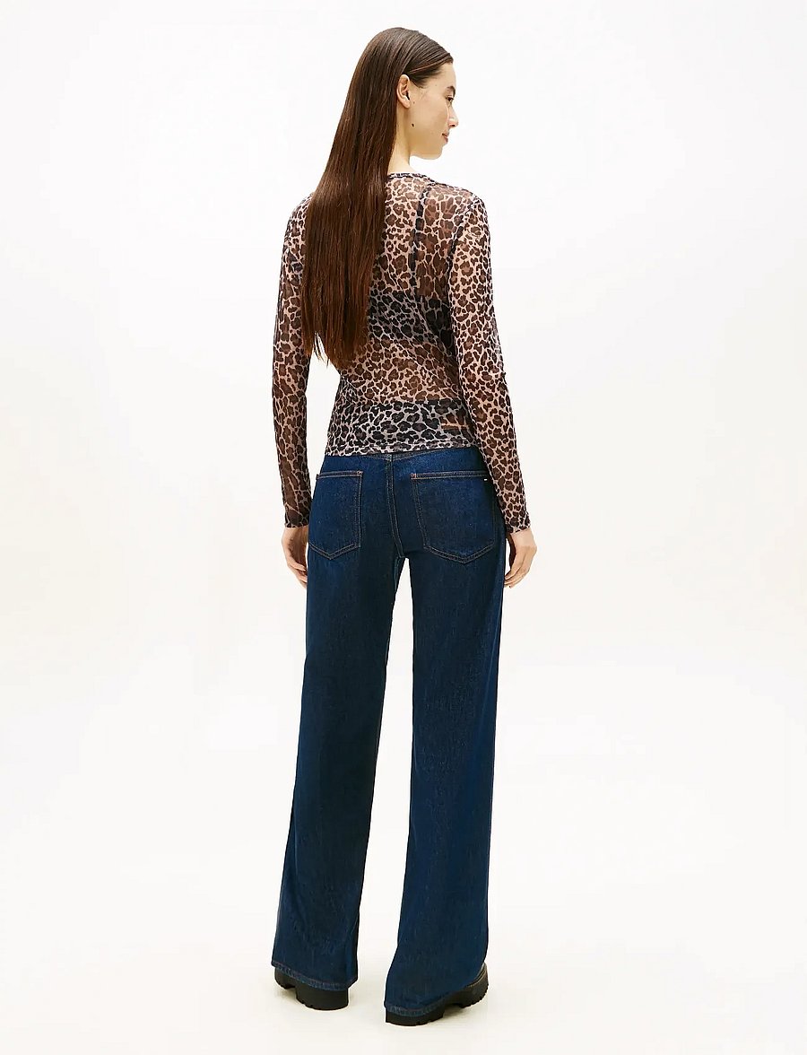 Tommy Jeans - TJW SLIM AOP MESH LS TOP EXT - langärmlige tops - leopard aop - 2
