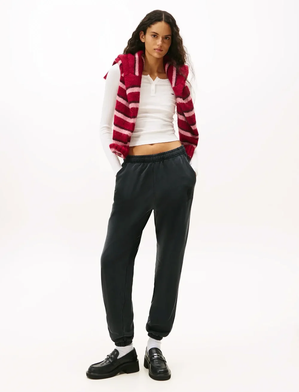 Tommy Jeans - TJW SLIM SH IRREGULAR RIB LS - pikkade varrukatega alussärgid - ecru - 2