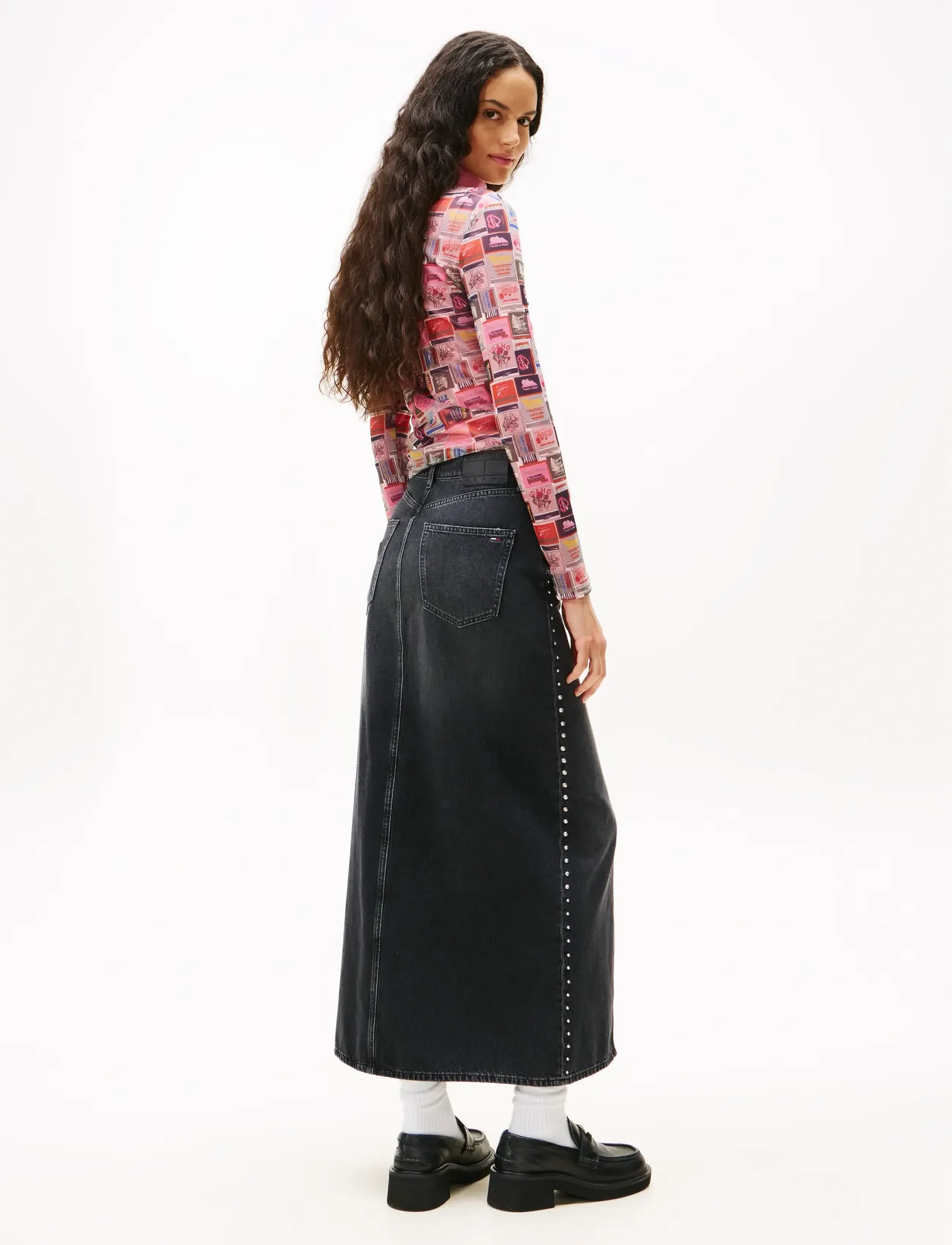 Tommy Jeans - LAYLA MAXI SKIRT CBF DI6089 - denimnederdele - denim black - 2