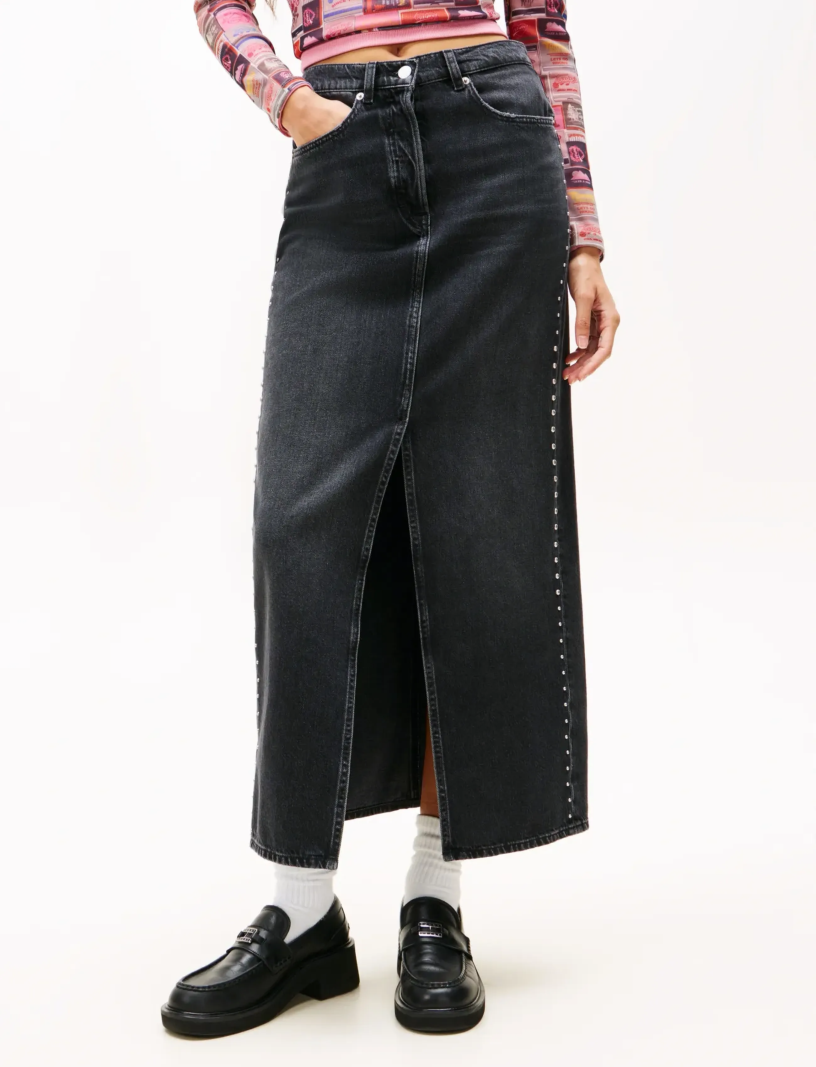 Tommy Jeans - LAYLA MAXI SKIRT CBF DI6089 - denimnederdele - denim black - 4