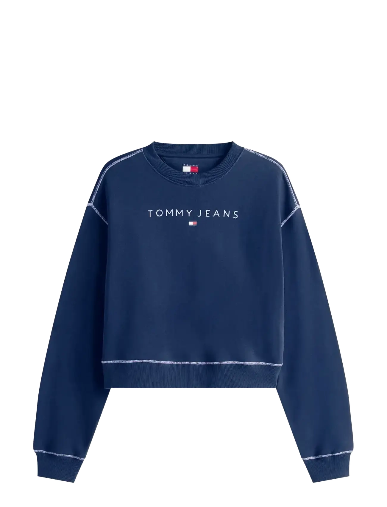 TOMMY JEANS Tjw Rlx Crp Stitch Linear Crew Blau - L - Damen