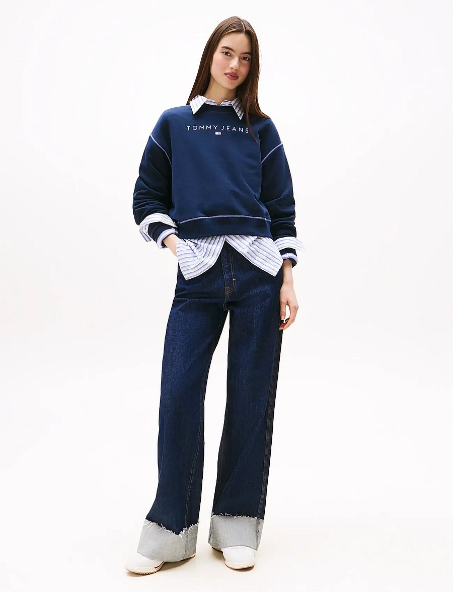 Tommy Jeans - TJW RLX CRP STITCH LINEAR CREW - sweatshirts - dark night navy - 2