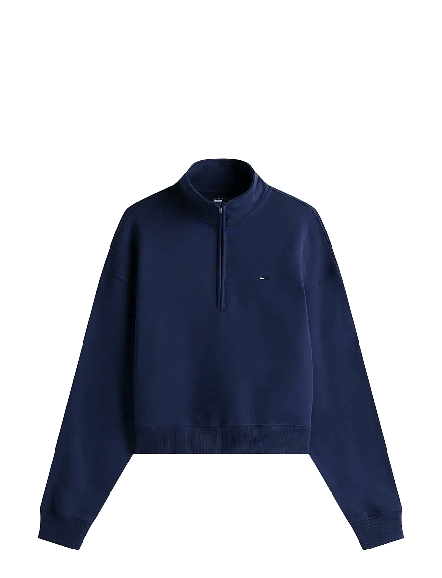 Tommy Jeans - TJW BXY S-FLAG 1/4 ZIP - sweatshirts - dark night navy - 1