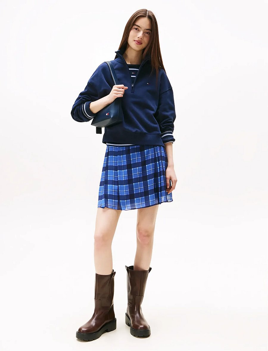 Tommy Jeans - TJW BXY S-FLAG 1/4 ZIP - sweatshirts - dark night navy - 2