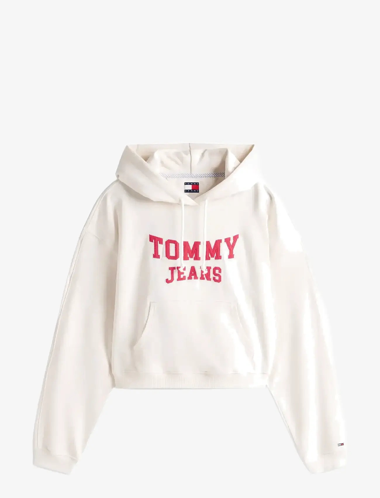 Tommy Jeans - TJW BXY CRP VARSITY HOODIE - hoodies - ancient white - 1