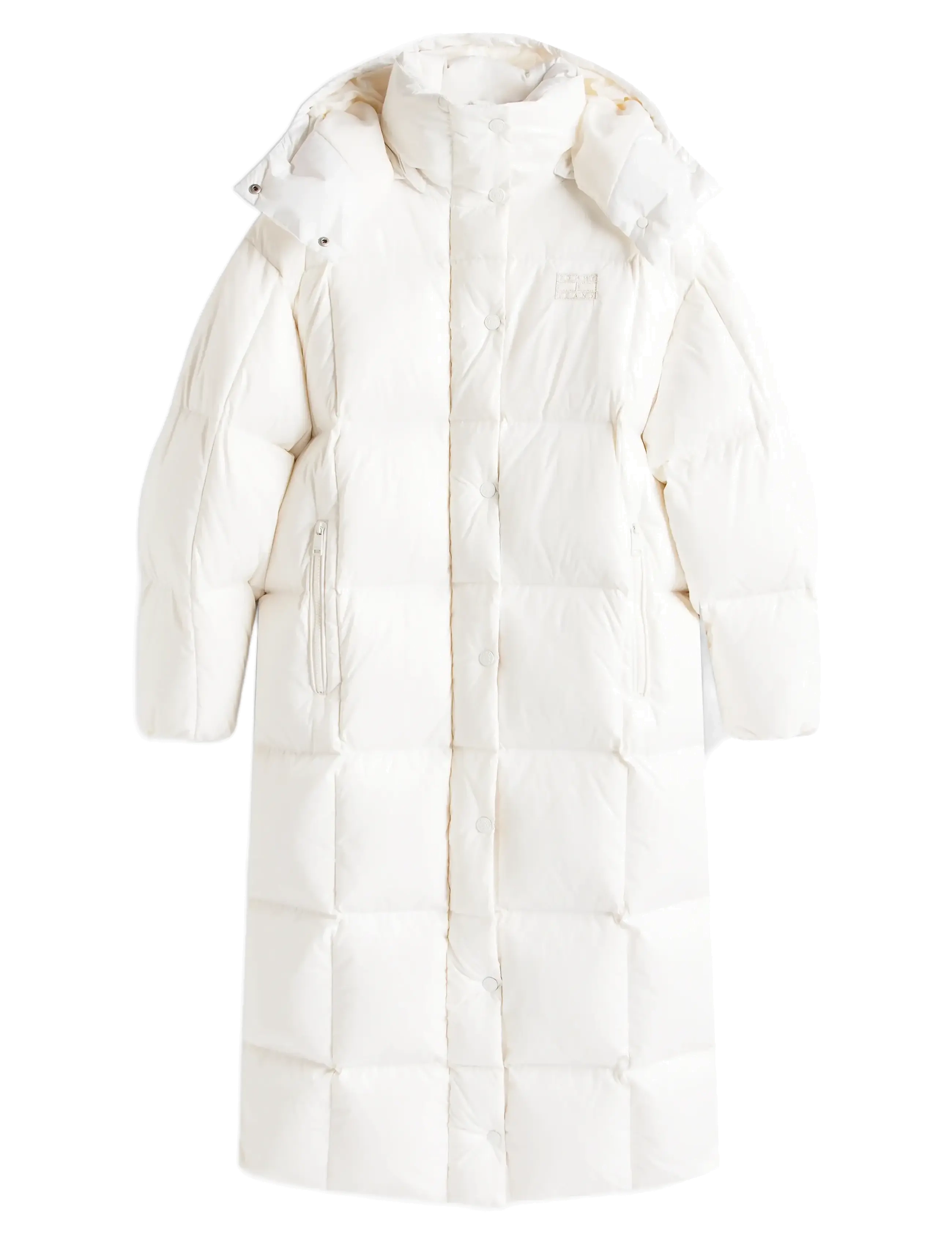 Tommy Jeans TJW ALASKA GRID SHNY OVS DWN PFR - Tommy Hilfiger - ANCIENT WHITE / white