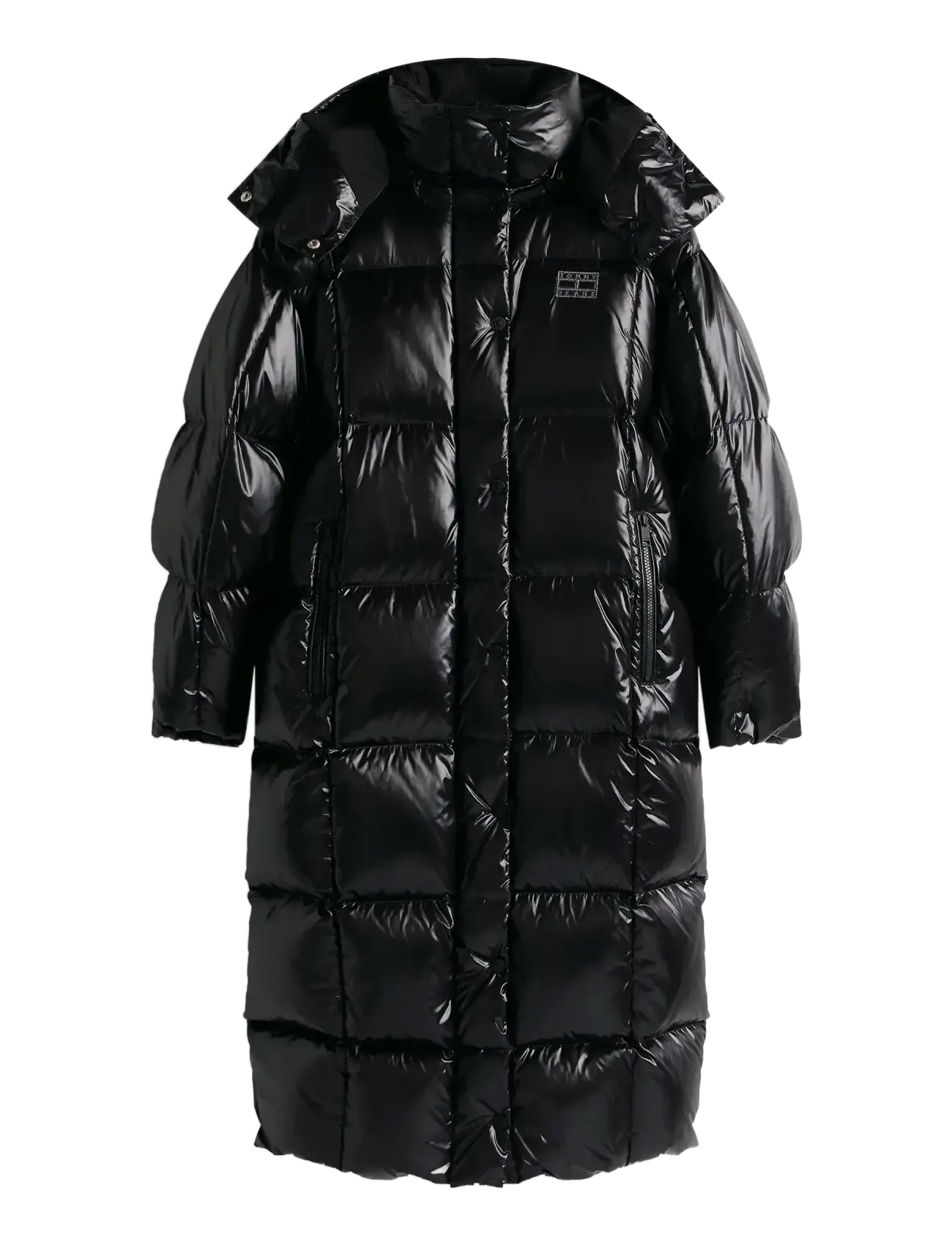 Tommy Jeans TJW ALASKA GRID SHNY OVS DWN PFR - Dunkåper - BLACK / black