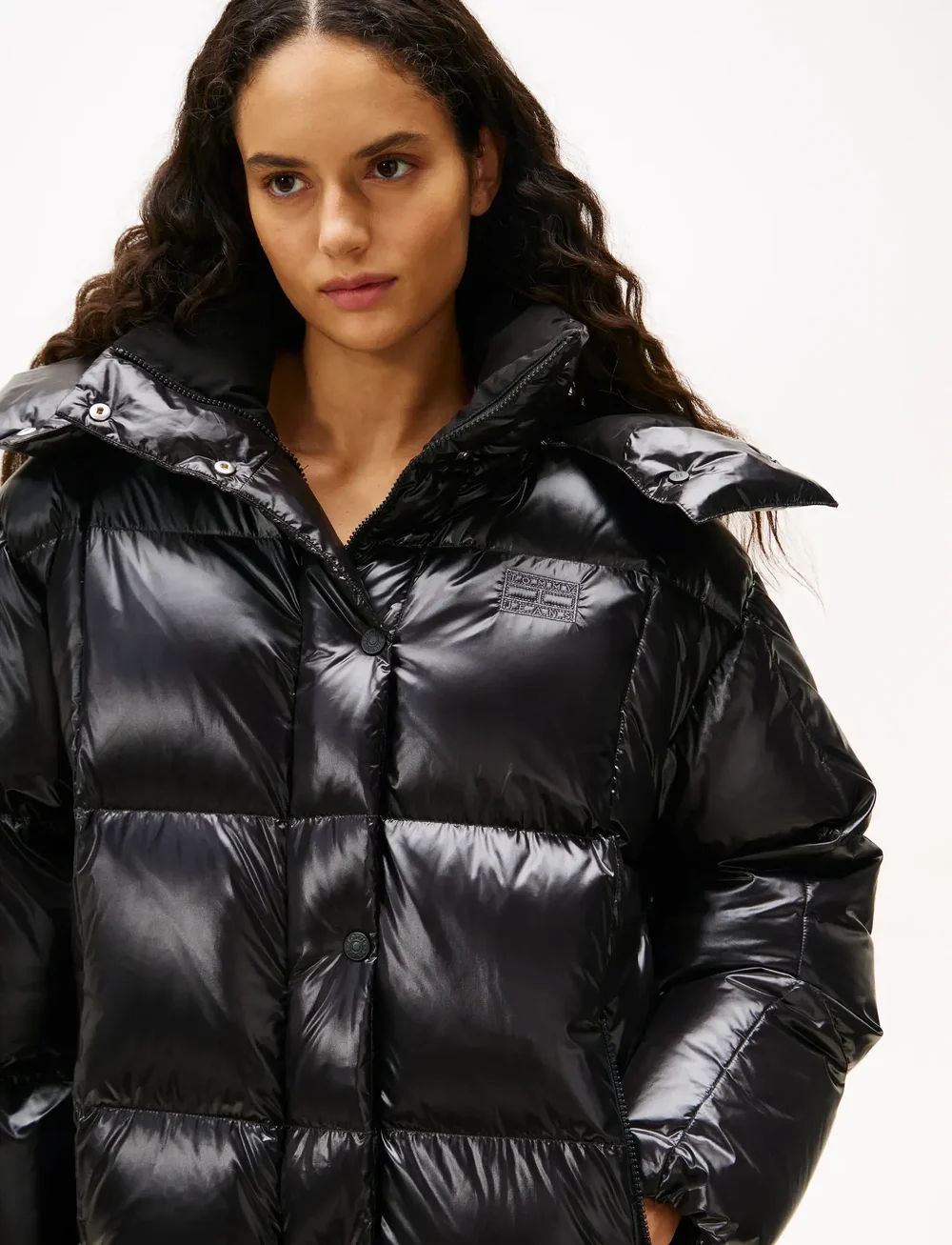 Tommy Jeans - TJW ALASKA GRID SHNY OVS DWN PFR - daunenmantel - black - 2