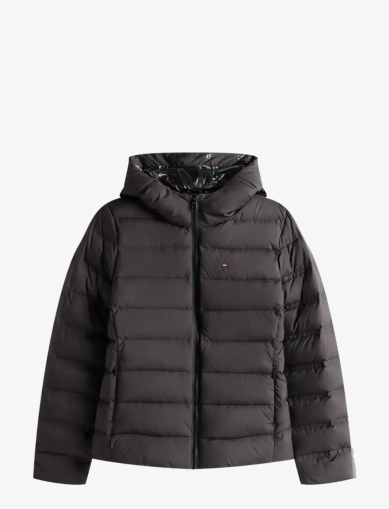 Tommy Jeans - TJW SLIM HOOD PRNT DOWN JCKT EXT - dunjackor - black - 1