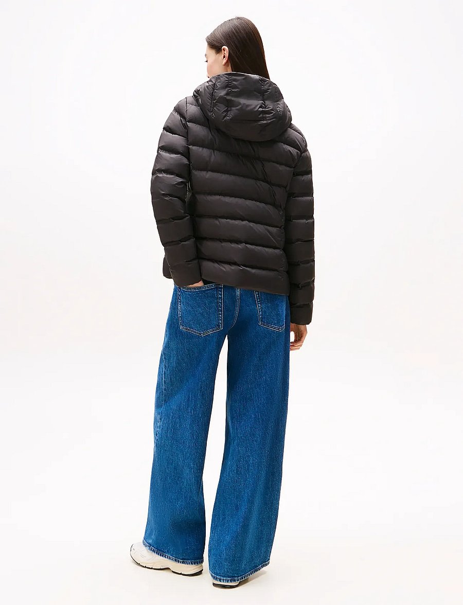 Tommy Jeans - TJW SLIM HOOD PRNT DOWN JCKT EXT - winter jackets - black - 3