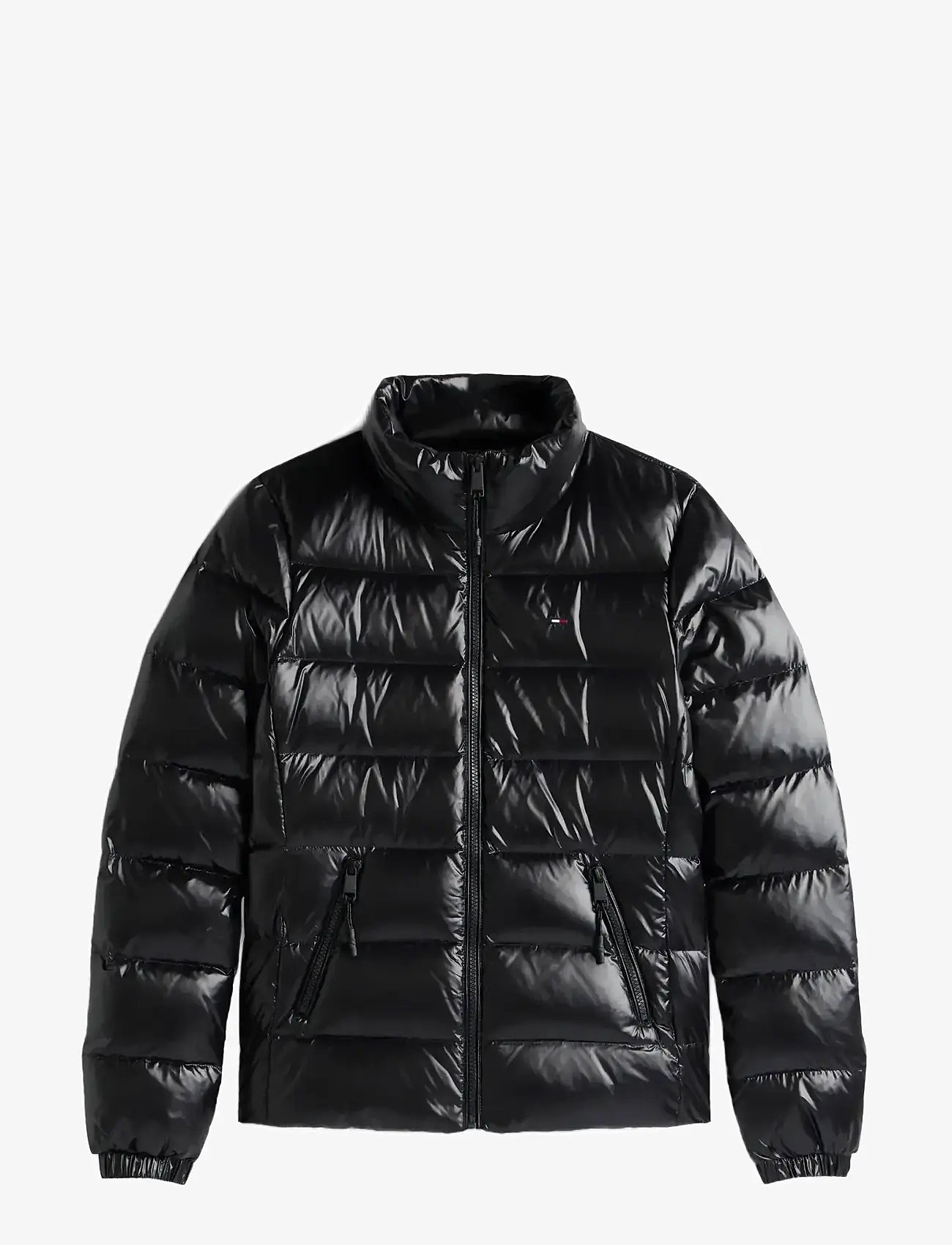 Tommy Jeans - TJW SLIM ZIP PRINT DOWN JACKET - ziemas jakas - black - 1