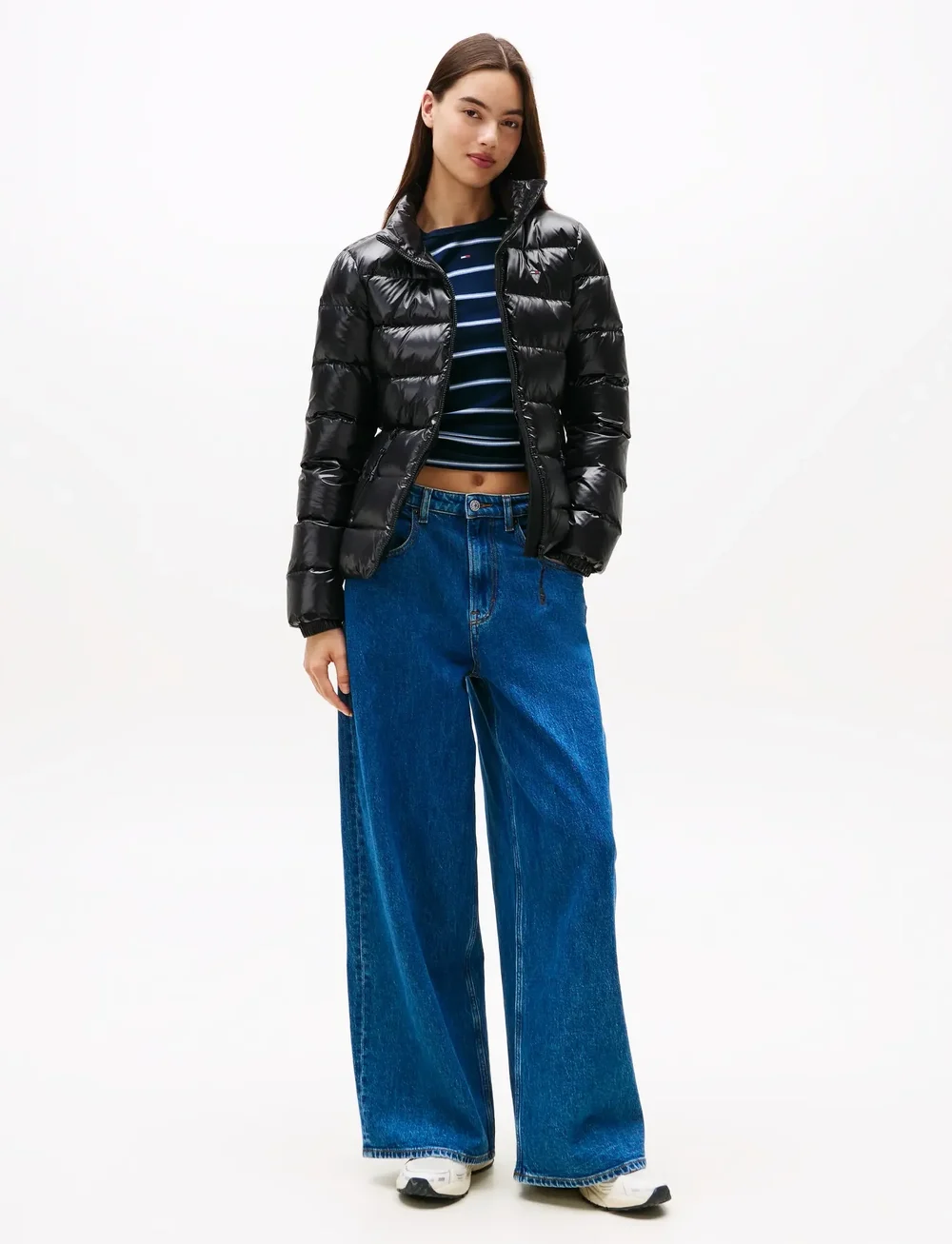 Tommy Jeans - TJW SLIM ZIP PRINT DOWN JACKET - dunjackor - black - 2