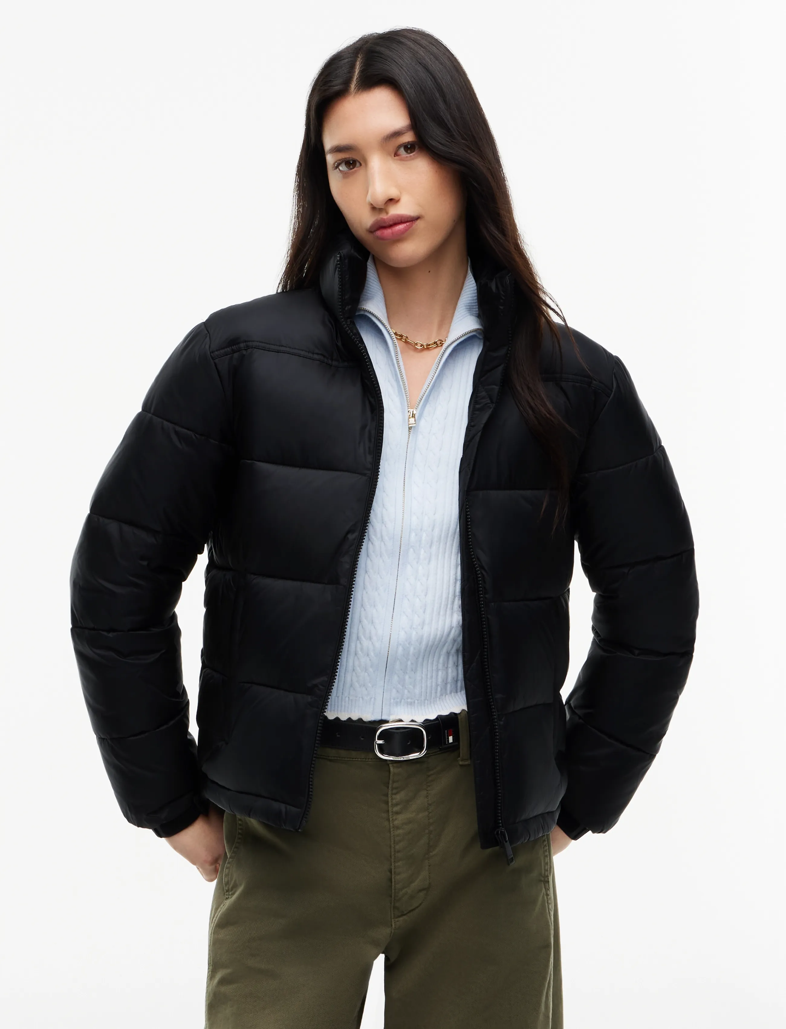 Tommy Jeans TJW PCKBL HOOD ESS PUFFER EXT - Vinterjakker - BLACK / black