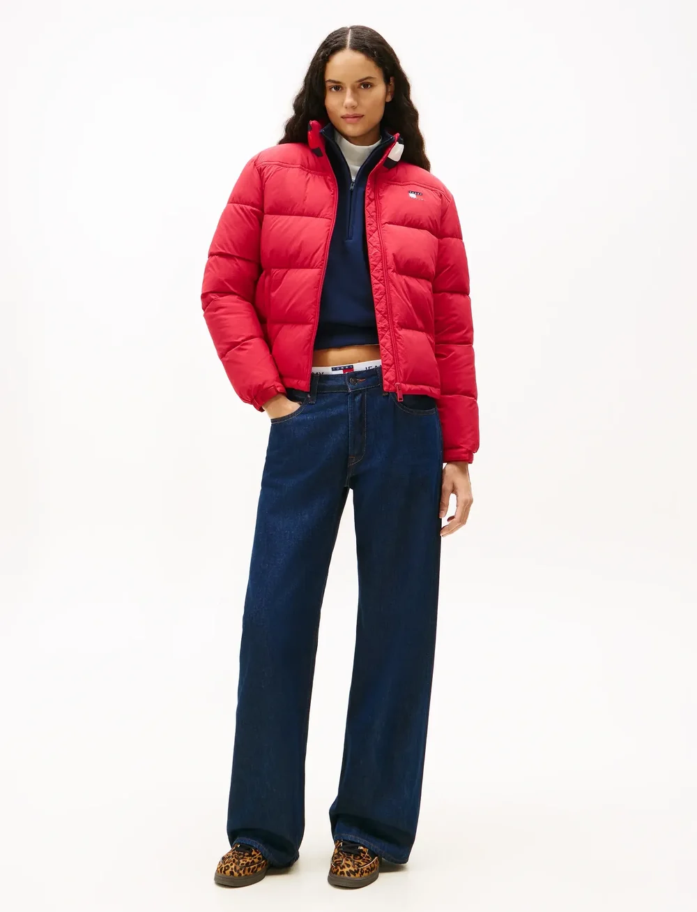 Tommy Jeans - TJW ESS PUFFER FLAG JACKET EXT - dunjackor - ruby rhubarb - 2