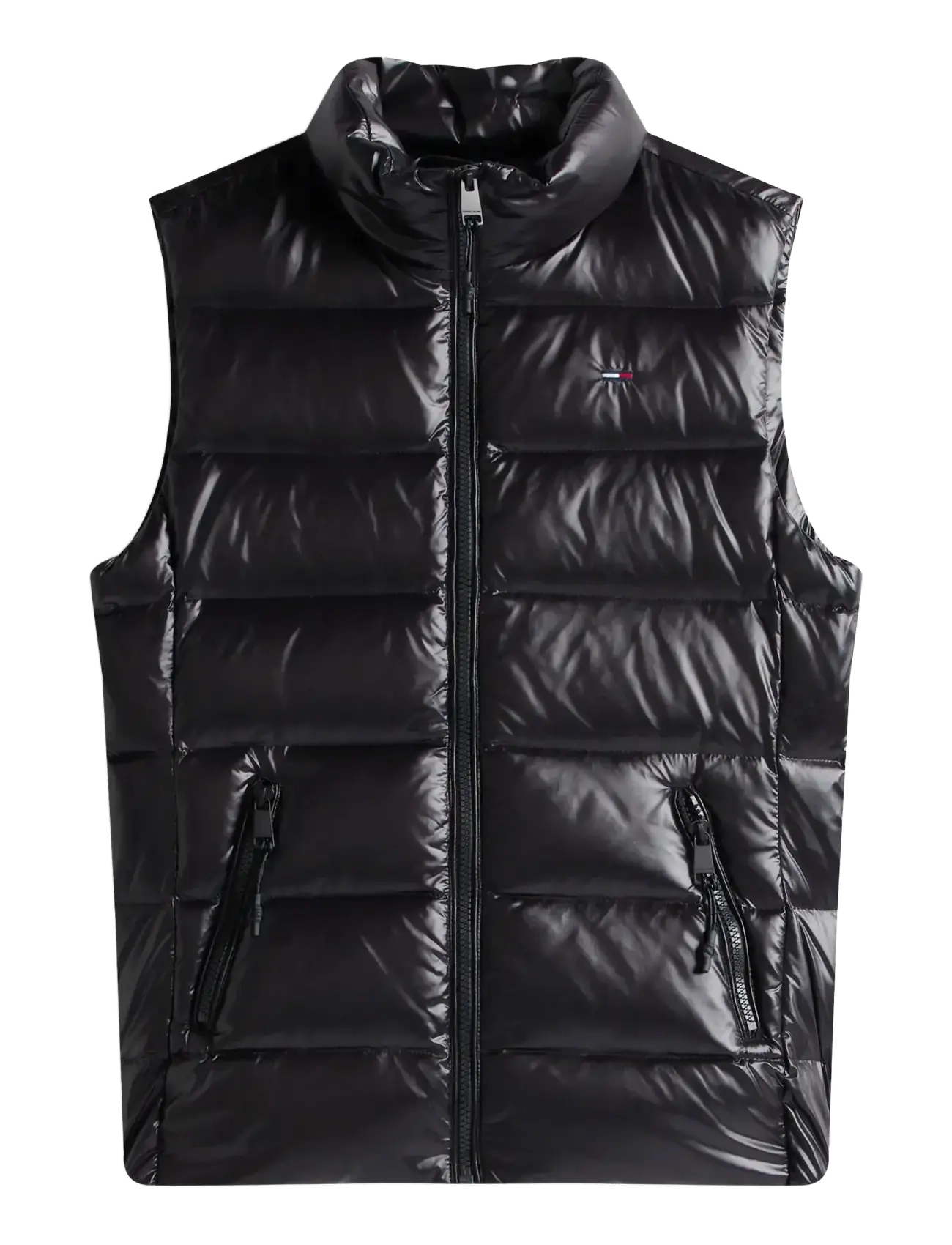 TOMMY JEANS Tjw Slim Zip Print Down Vest Schwarz - XS - Damen