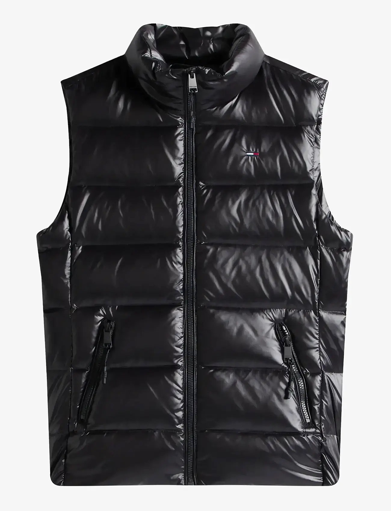 Tommy Jeans - TJW SLIM ZIP PRINT DOWN VEST - fall jackets - black - 1
