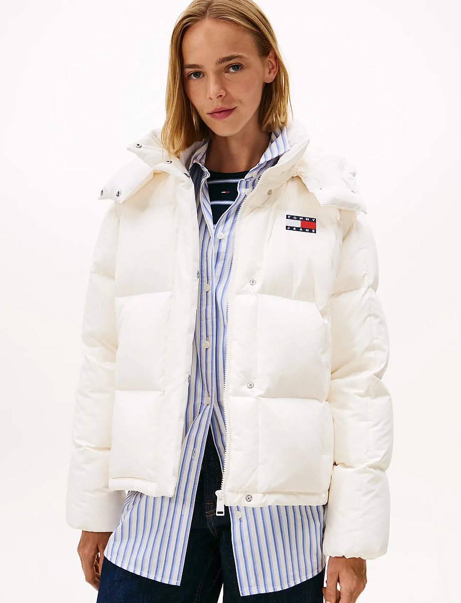 Tommy Jeans - TJW ALASKA GRID DOWN JACKET EXT - winterjacken - ancient white - 0
