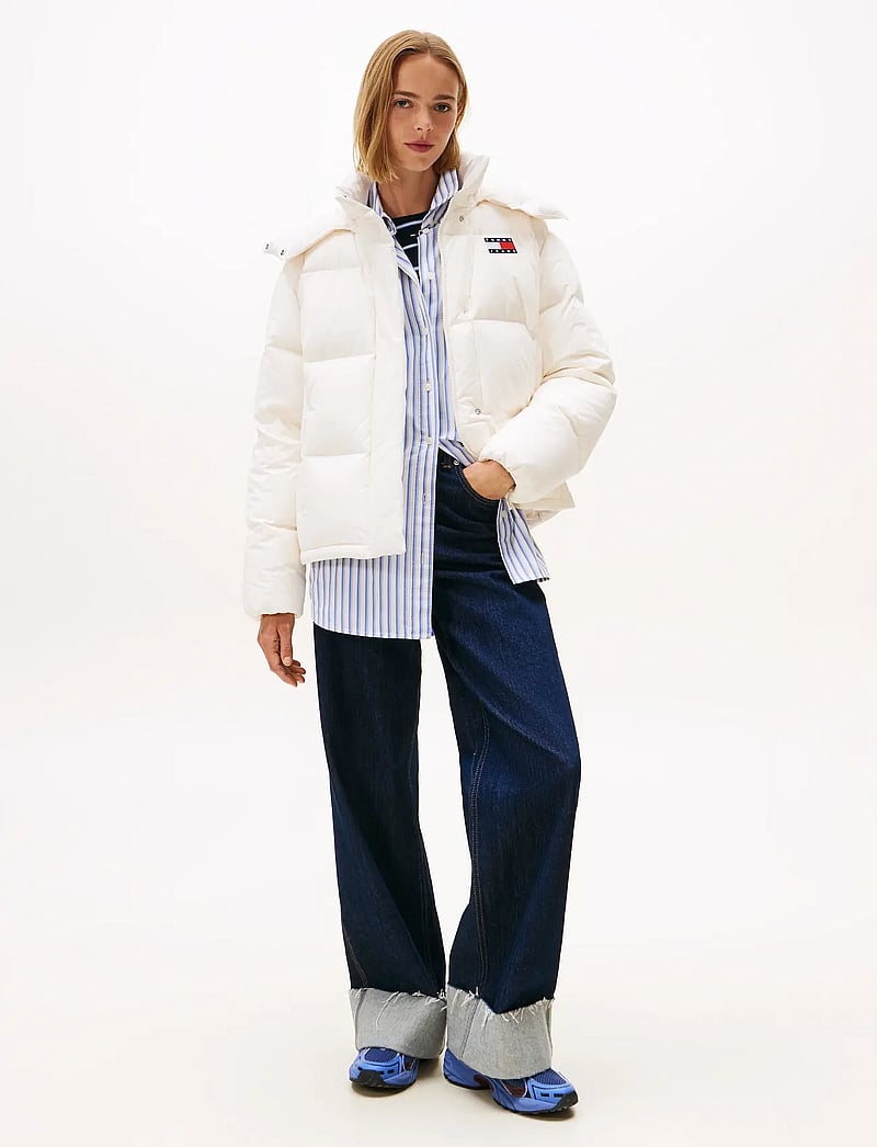 Tommy Jeans - TJW ALASKA GRID DOWN JACKET EXT - dunjackor - ancient white - 3