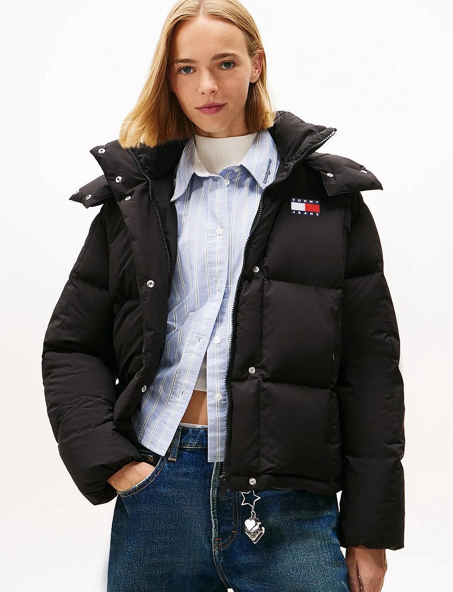Tommy Jeans - TJW ALASKA GRID DOWN JACKET EXT - winterjacken - black - 0