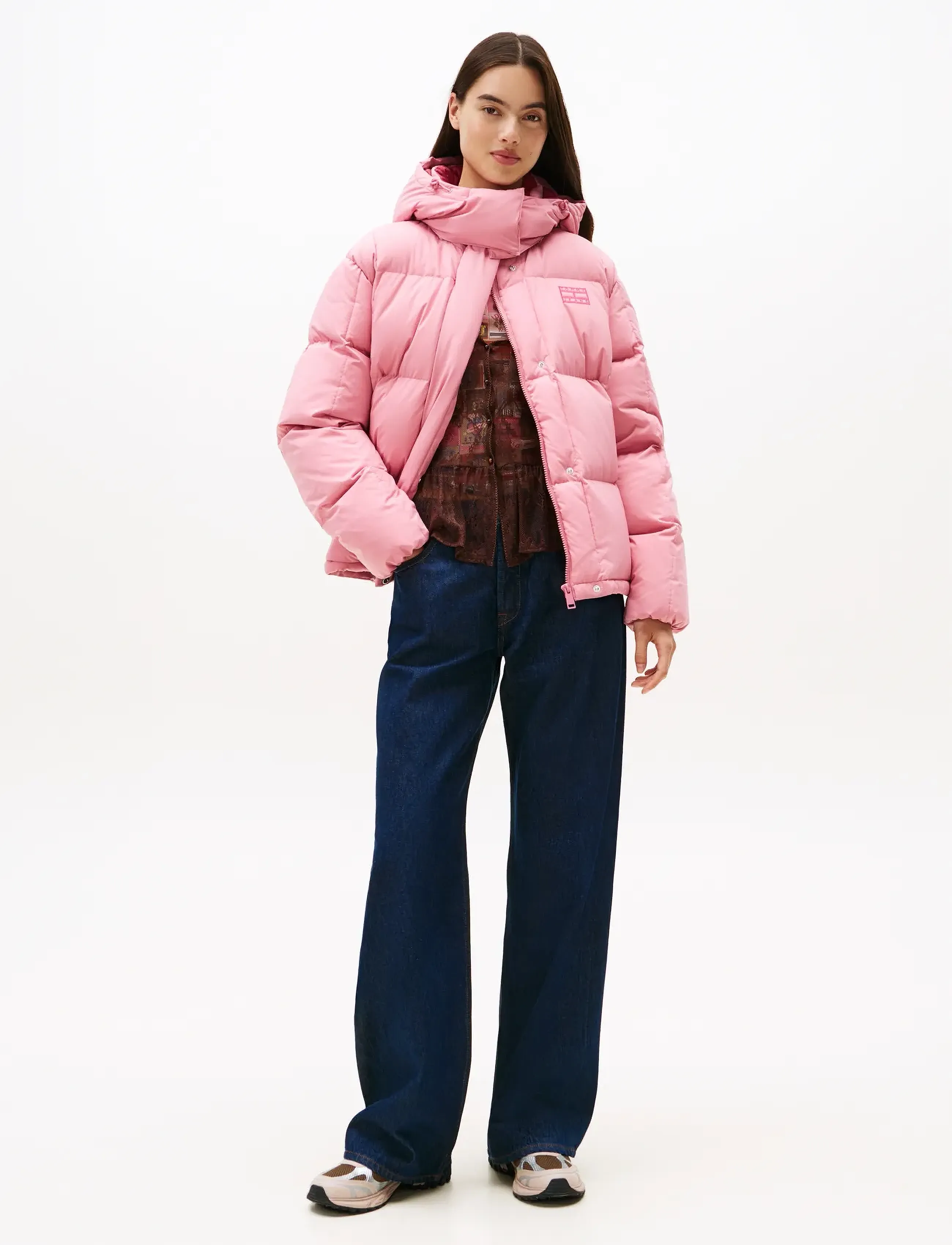 Tommy Jeans - TJW ALASKA GRID DOWN JACKET EXT - talvejoped - mystic pink - 2