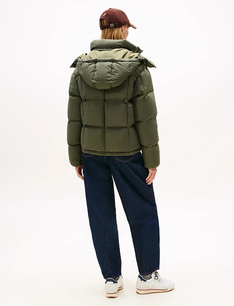 Tommy Jeans - TJW ALASKA GRID DOWN JACKET EXT - sulejoped ja voodriga joped - pewter green - 2