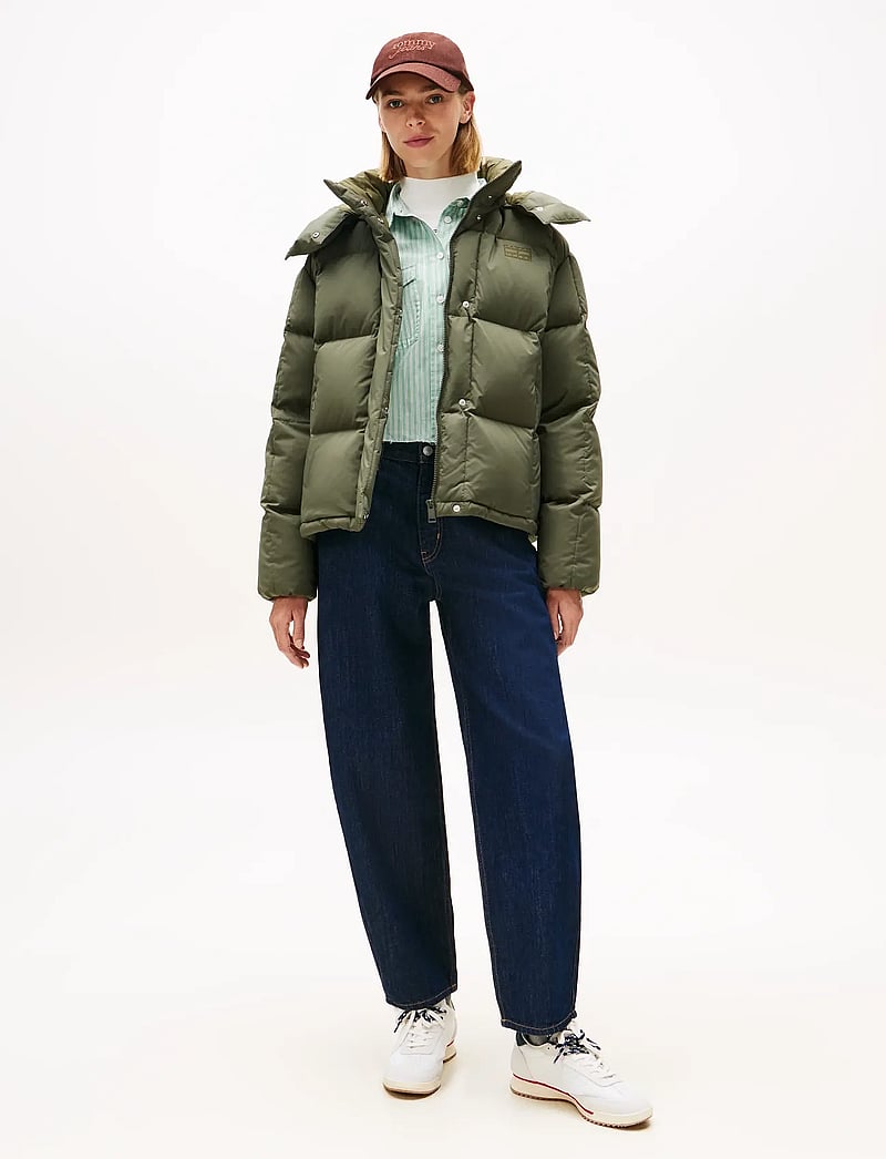 Tommy Jeans - TJW ALASKA GRID DOWN JACKET EXT - sulejoped ja voodriga joped - pewter green - 3